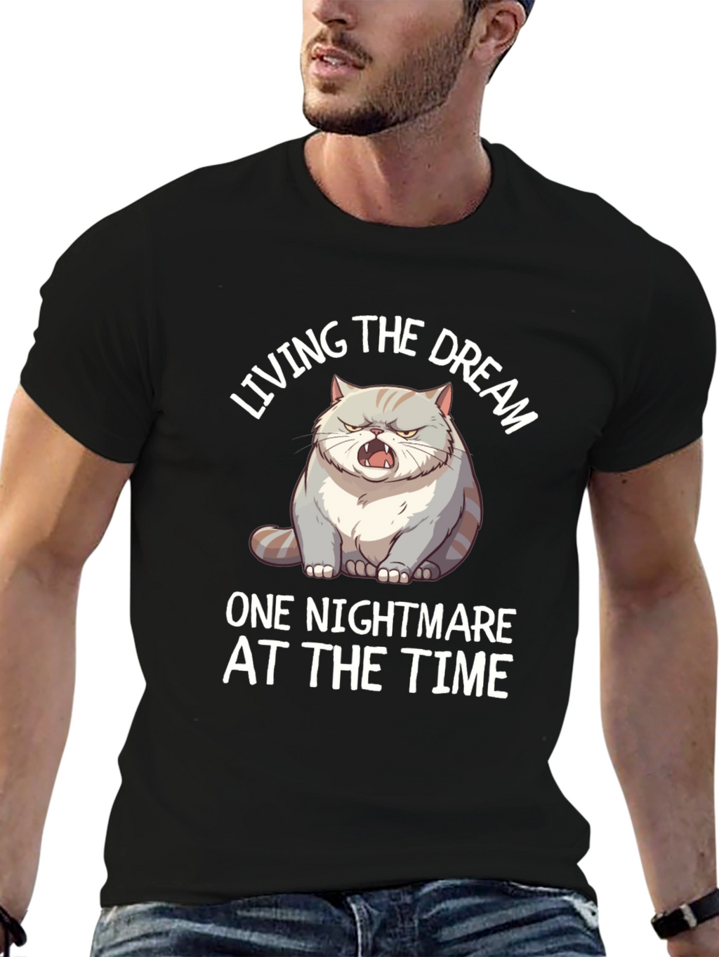 Funny Cat Nightmare T-Shirt - Living The Dream Tee