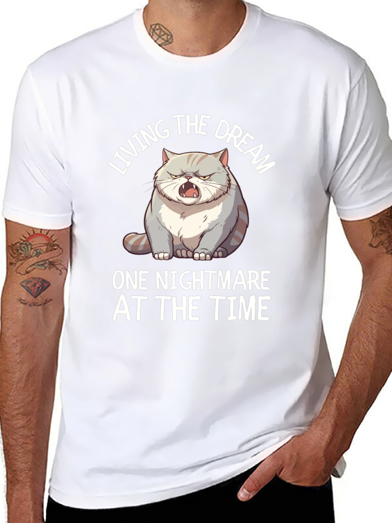 Funny Cat Nightmare T-Shirt - Living The Dream Tee
