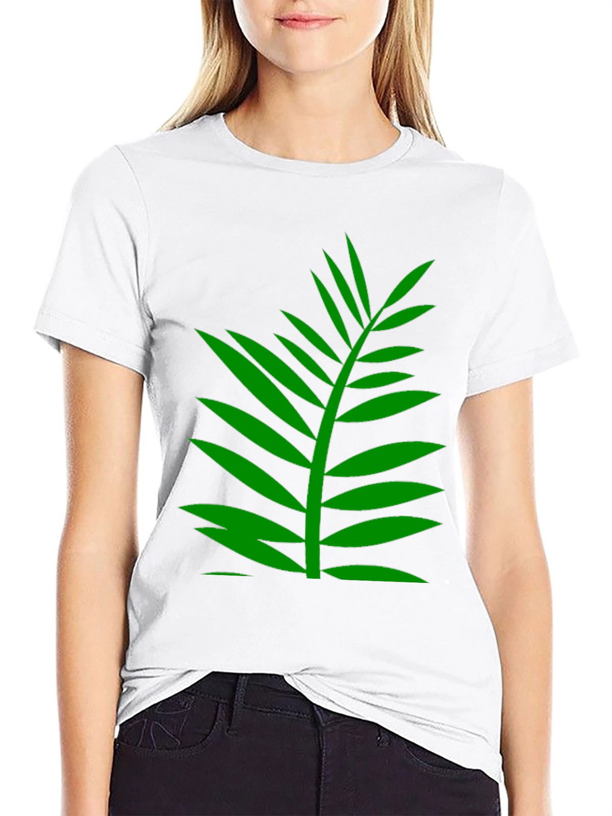 Tropical Palm Leaf Graphic T-Shirt - Black