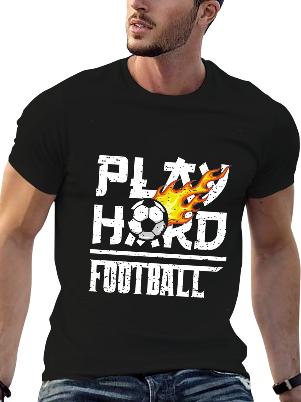 Play Hard Football T-Shirt Black