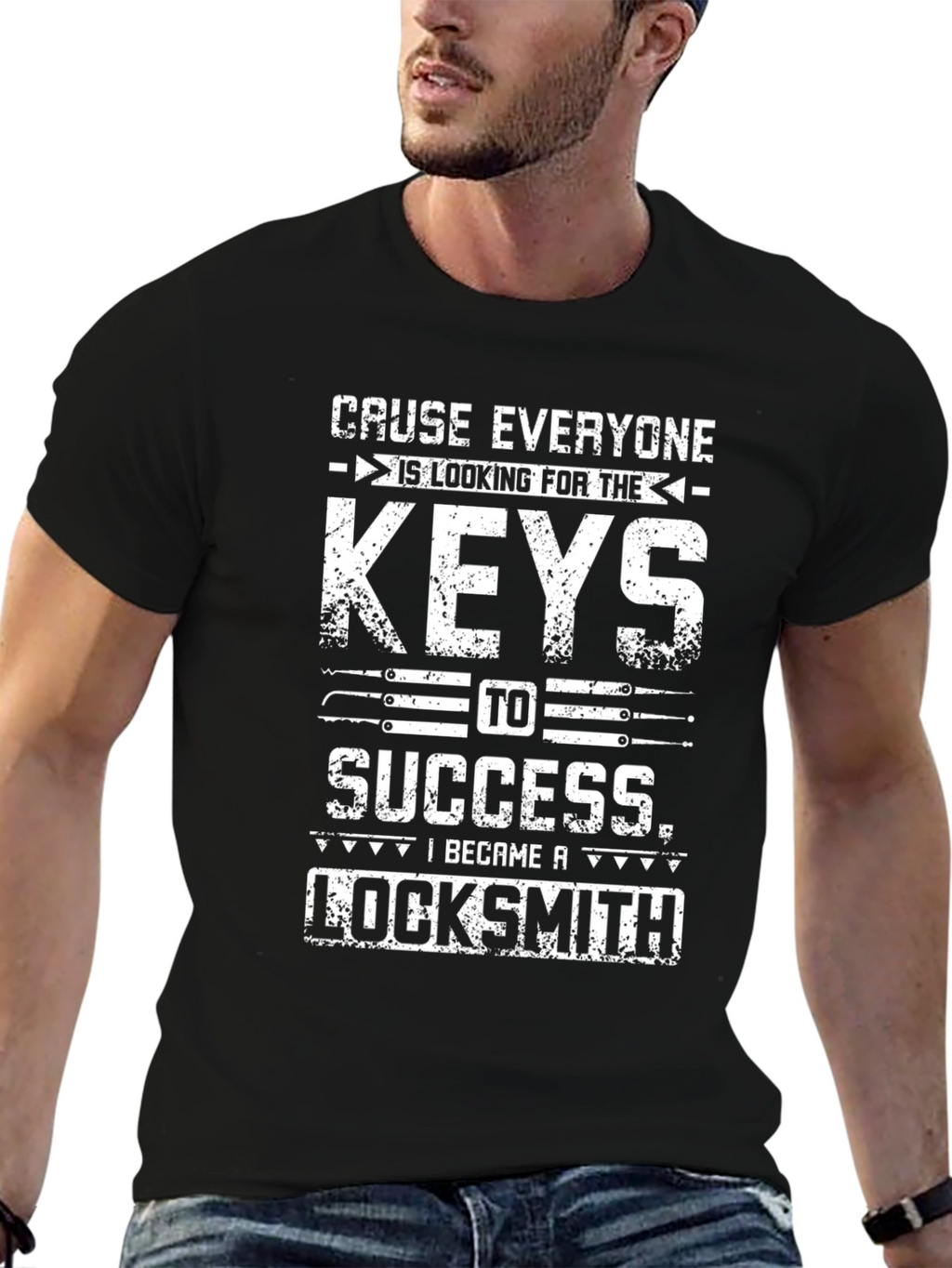 Locksmith Keys To Success Black T-Shirt