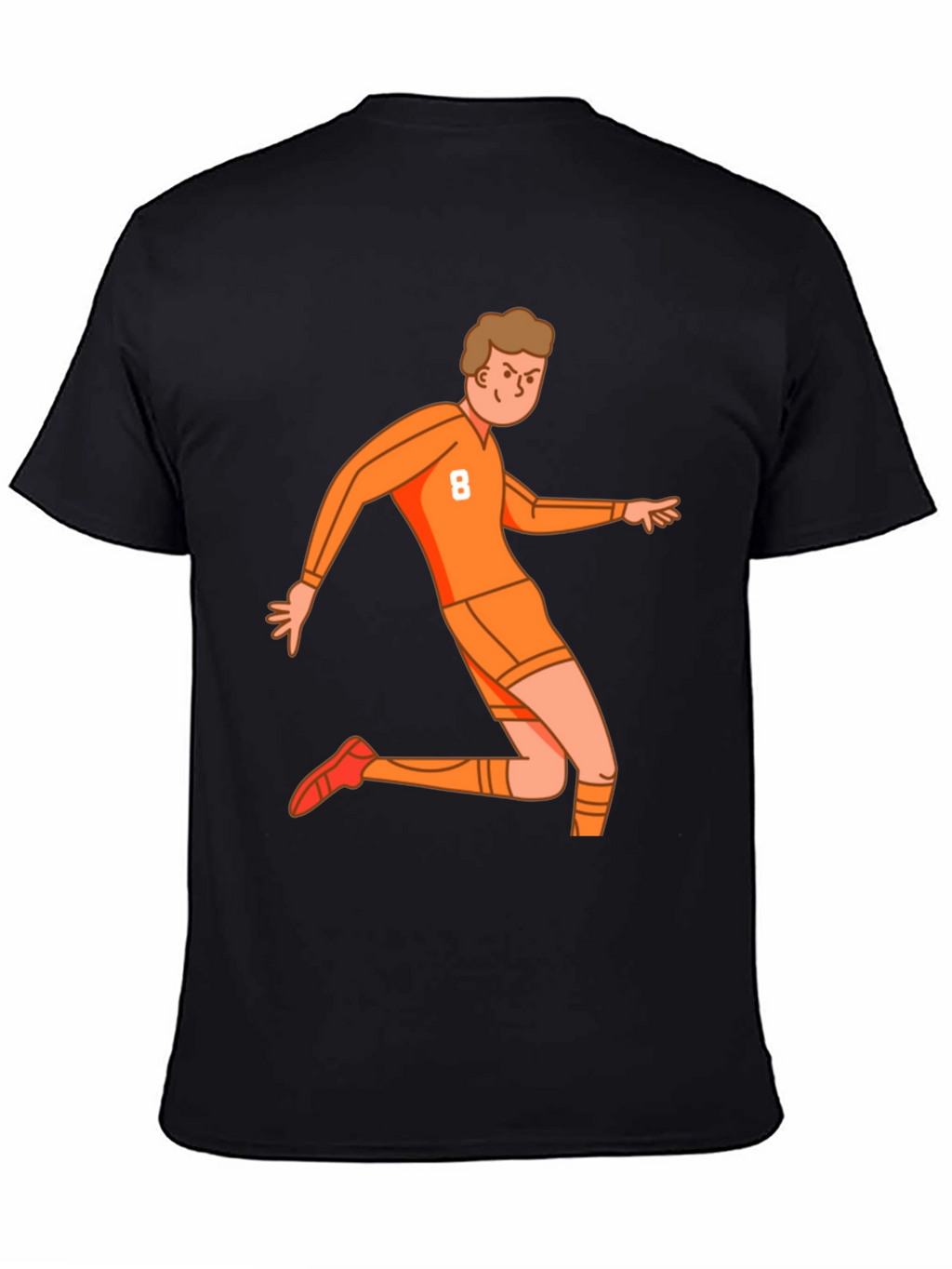 Orange Soccer Player Graphic Tee