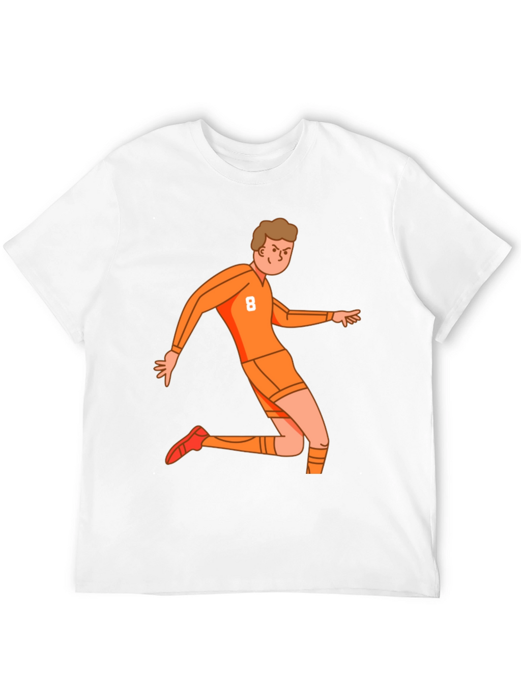 Orange Soccer Player Graphic Tee