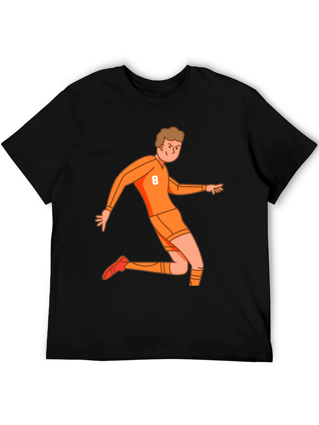 Orange Soccer Player Graphic Tee