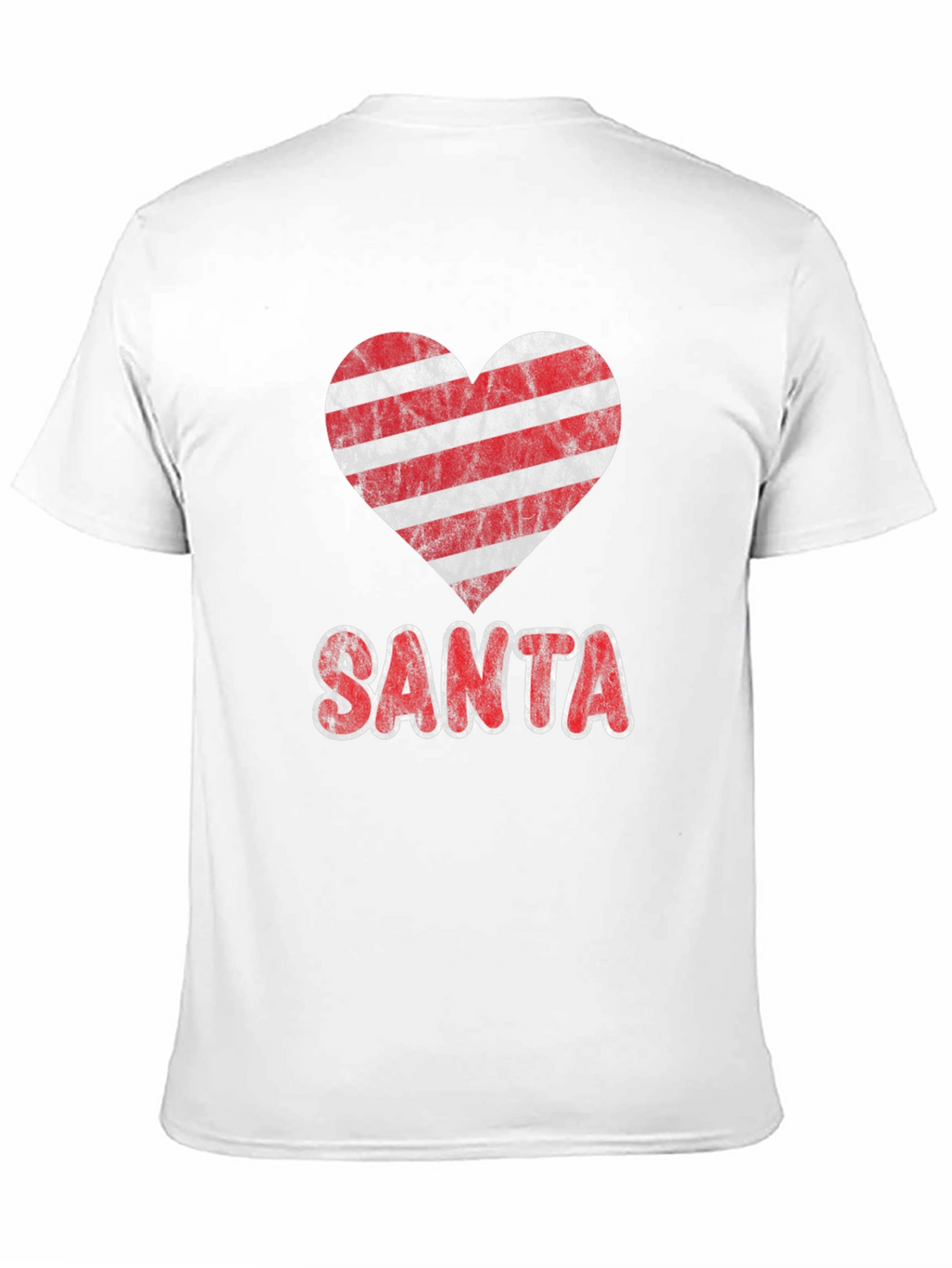 Striped Heart Santa Christmas Graphic Tee