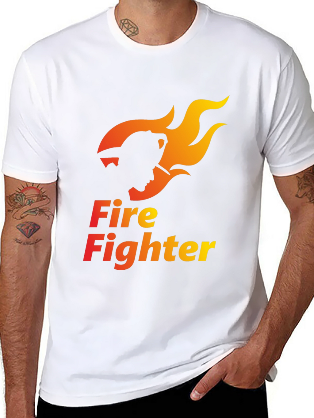 Firefighter Graphic Tee - Black Cotton Comfort