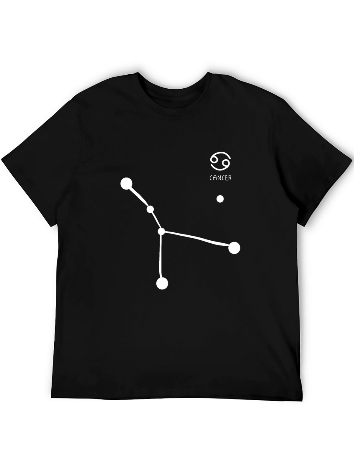 Cancer Zodiac Constellation Black T-Shirt