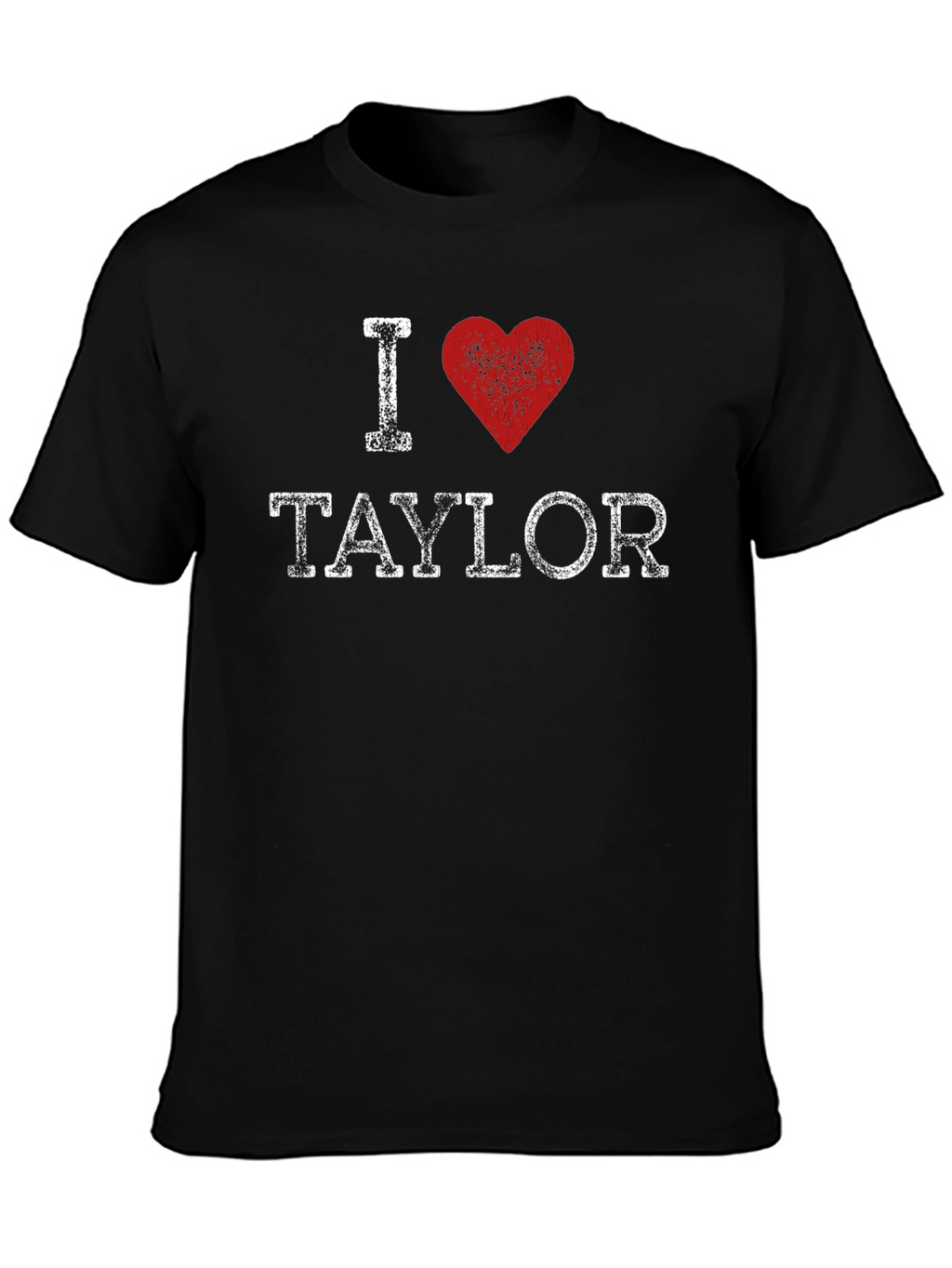 I Heart Taylor Distressed Graphic Tee - Black