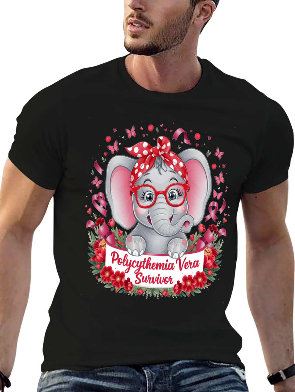 Polycythemia Vera Survivor Elephant T-Shirt