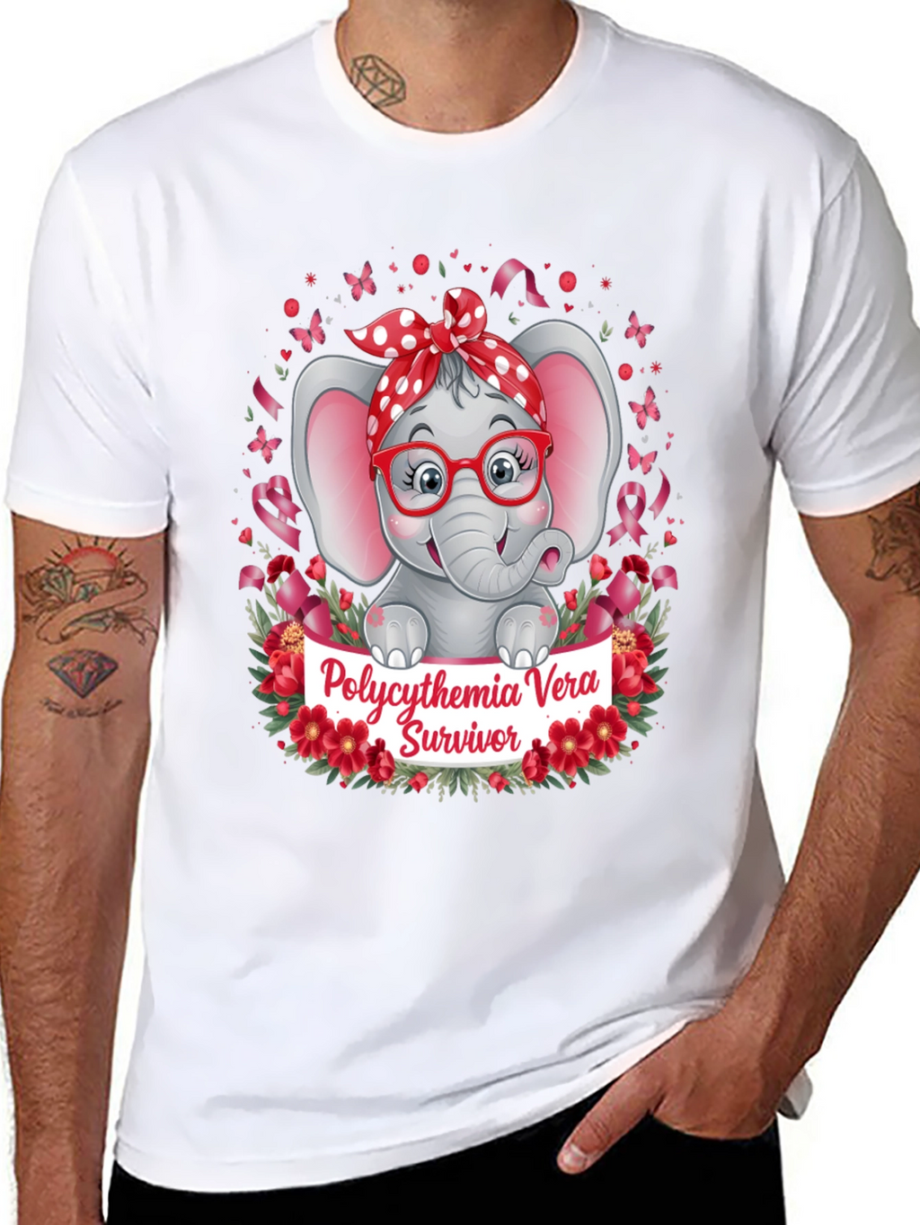 Polycythemia Vera Survivor Elephant T-Shirt