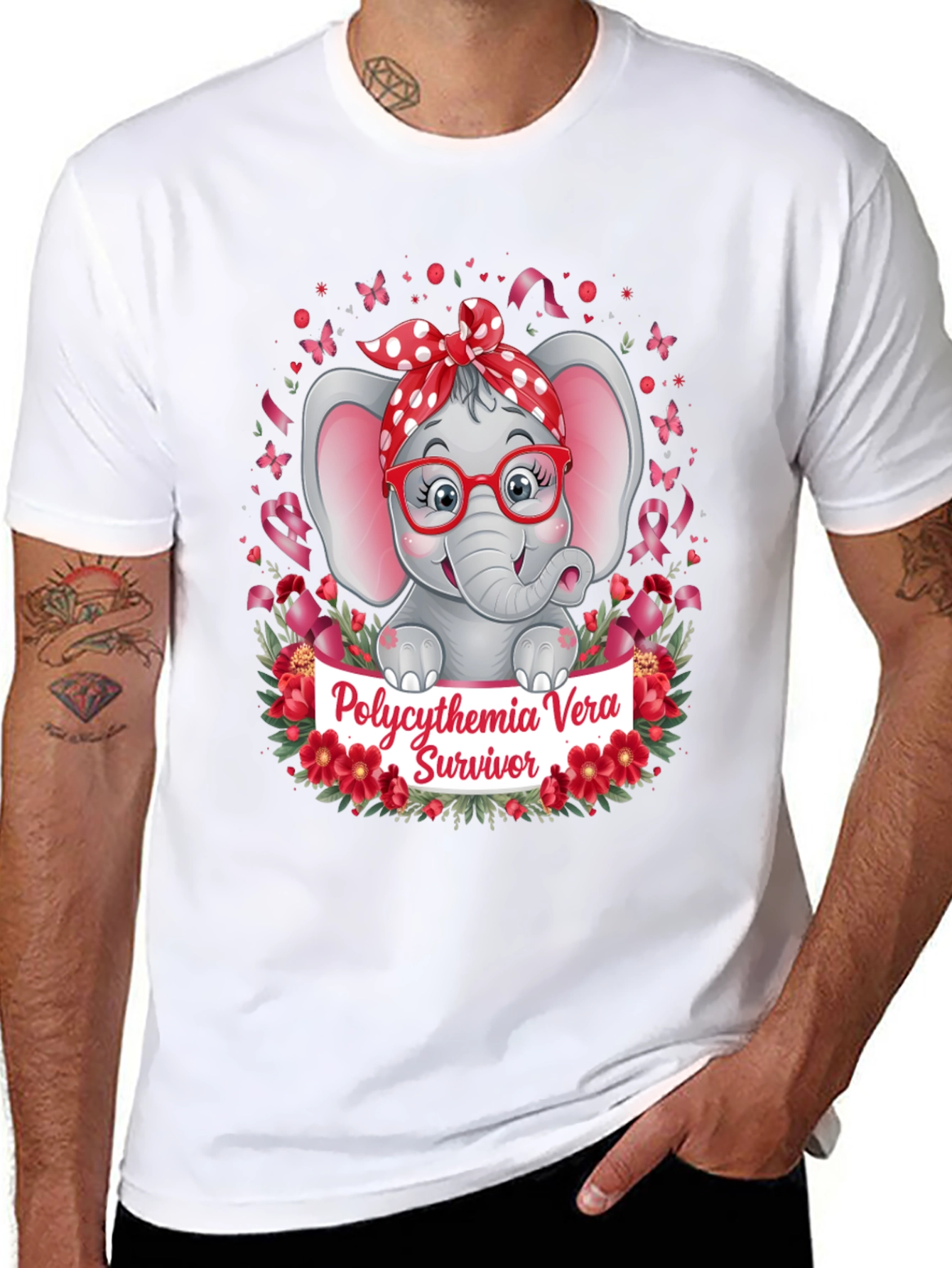 Polycythemia Vera Survivor Elephant T-Shirt