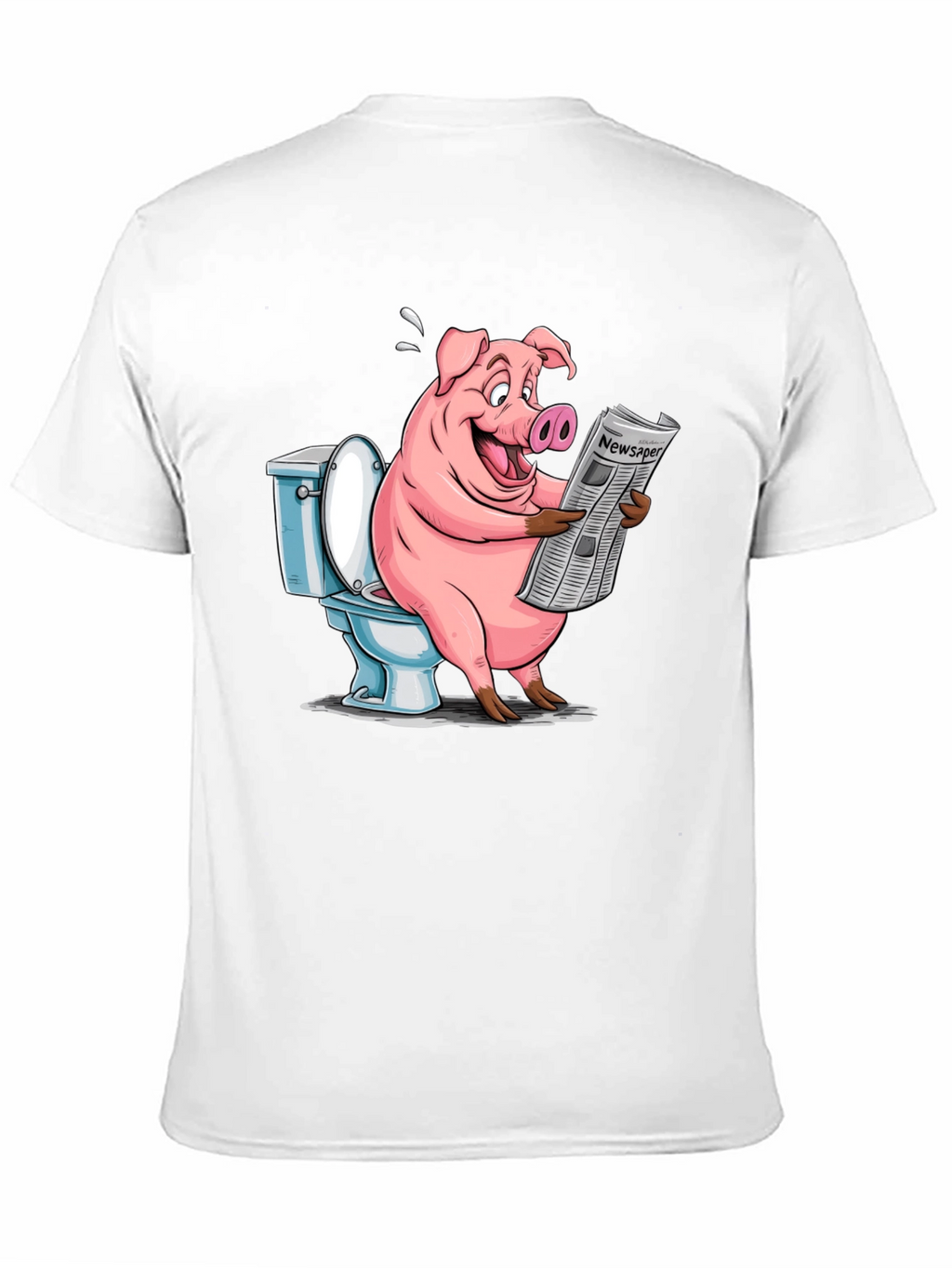 Pig Reading Newspaper on Toilet T-Shirt