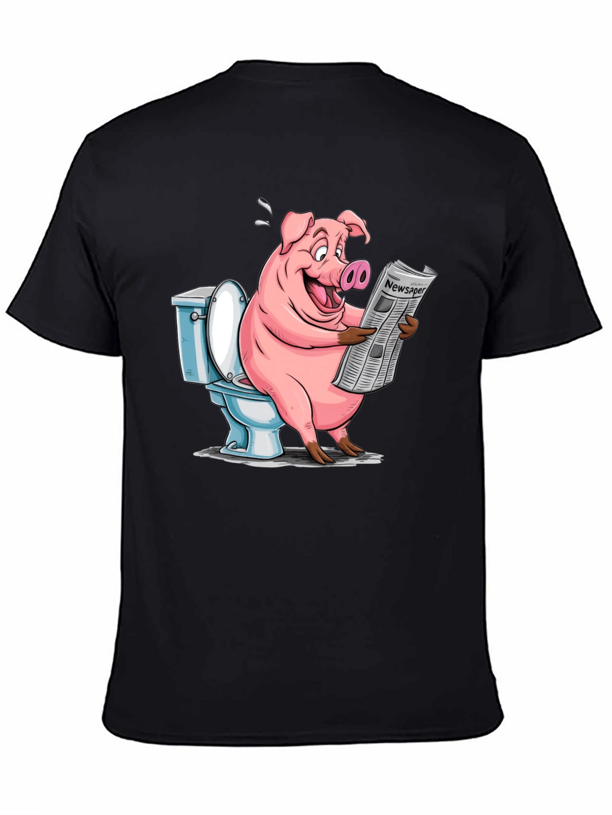 Pig Reading Newspaper on Toilet T-Shirt