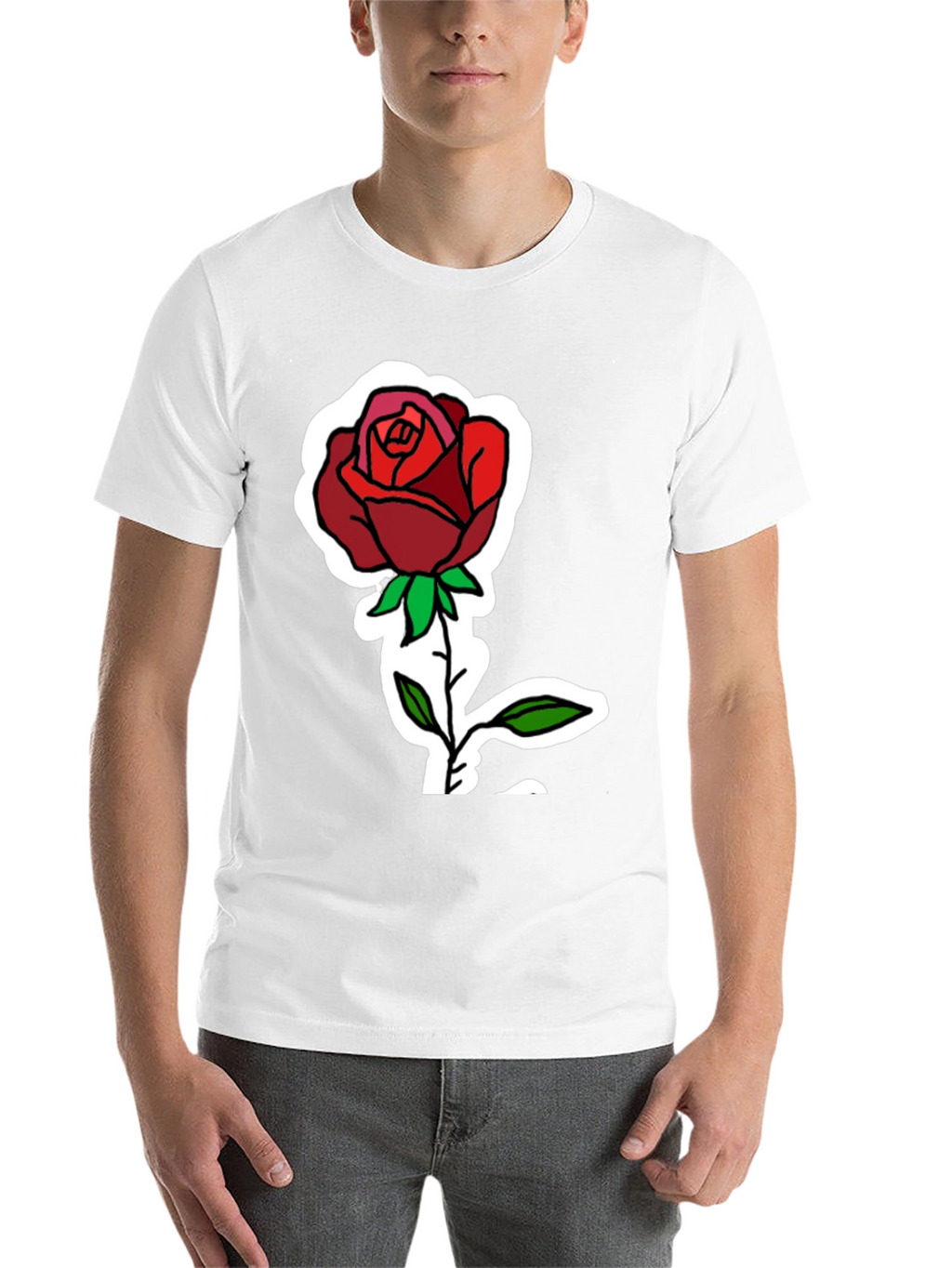 Rose Graphic Print Black T-Shirt