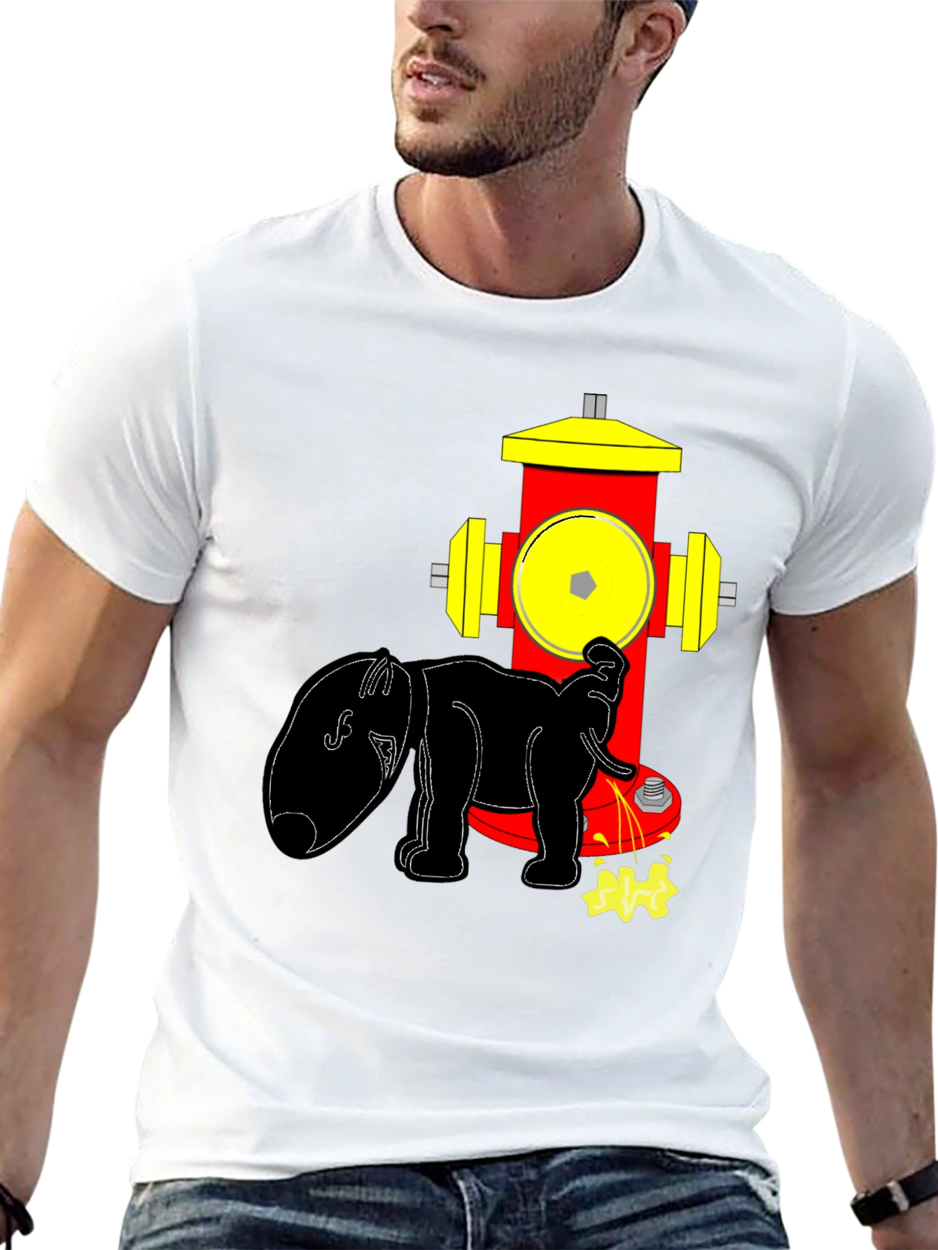 Dog Hydrant Tee: Humorous Graphic T-Shirt