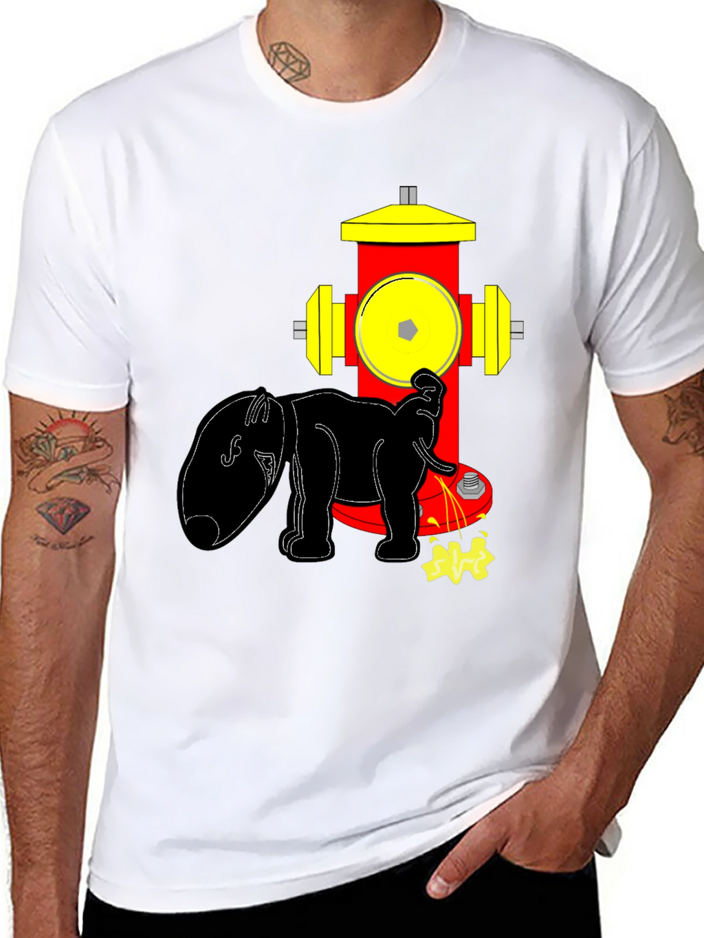 Dog Hydrant Tee: Humorous Graphic T-Shirt