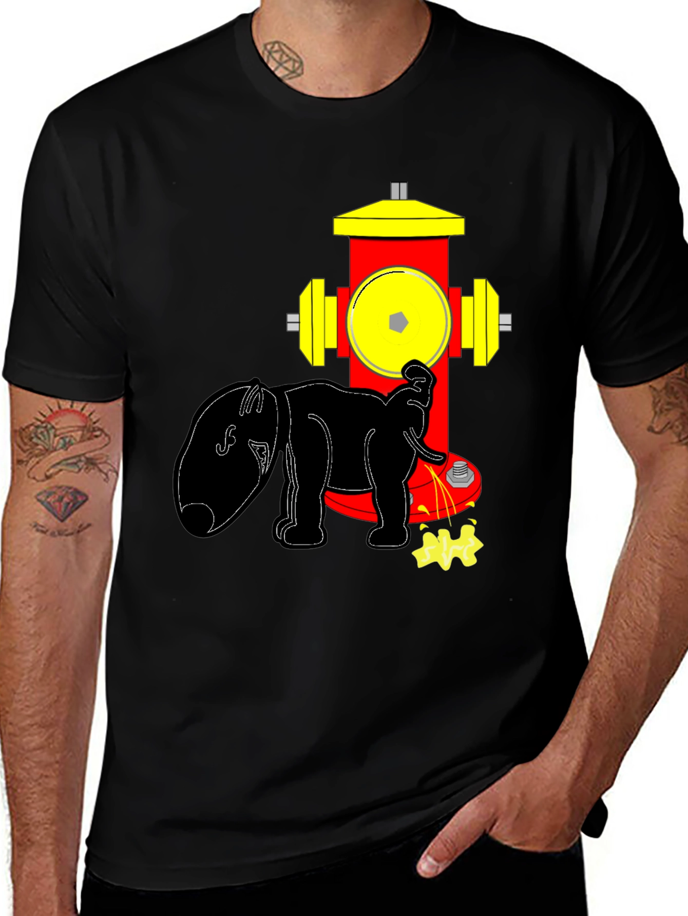Dog Hydrant Tee: Humorous Graphic T-Shirt