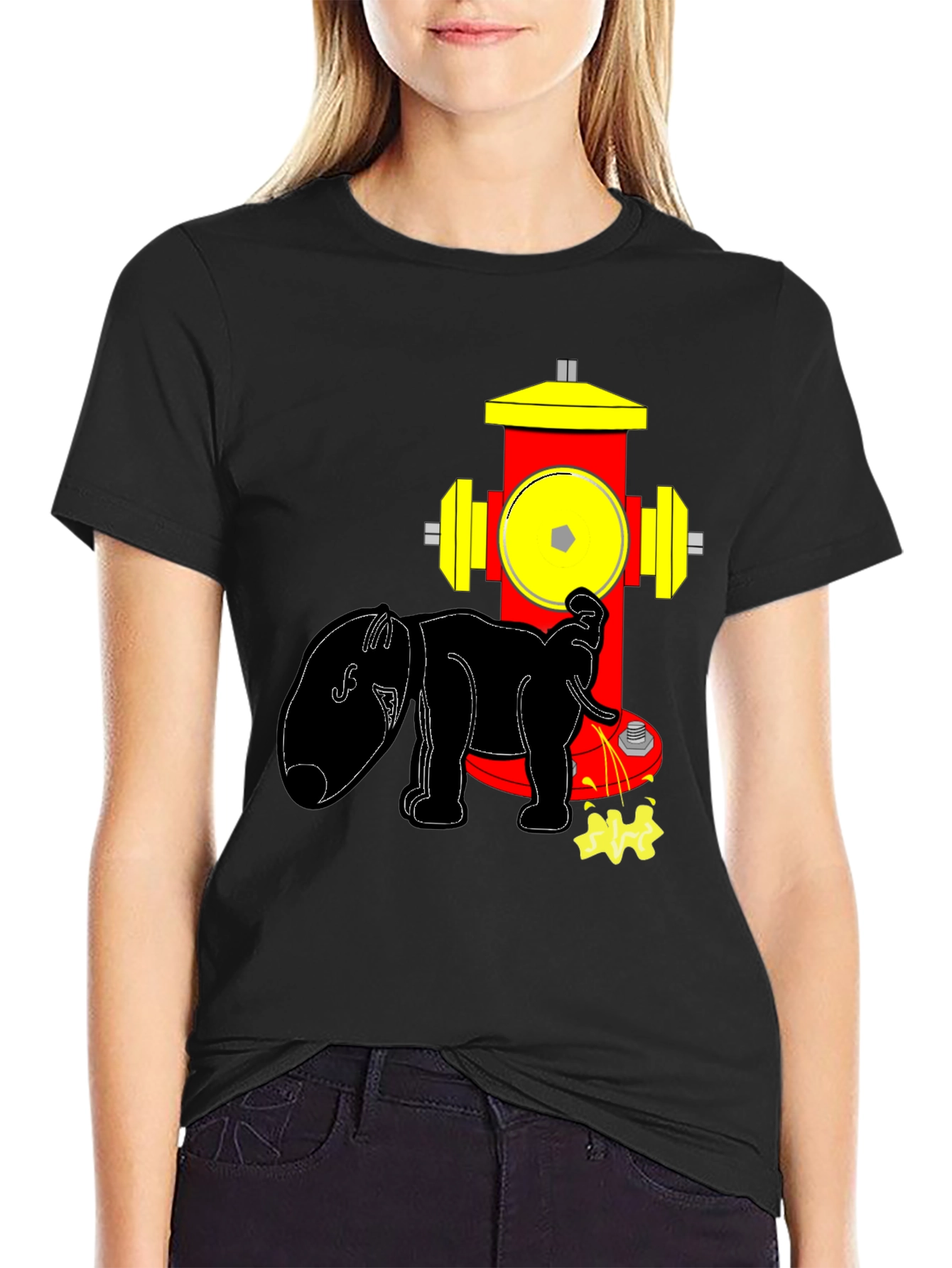 Dog Hydrant Tee: Humorous Graphic T-Shirt