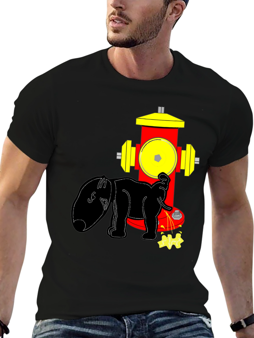 Dog Hydrant Tee: Humorous Graphic T-Shirt