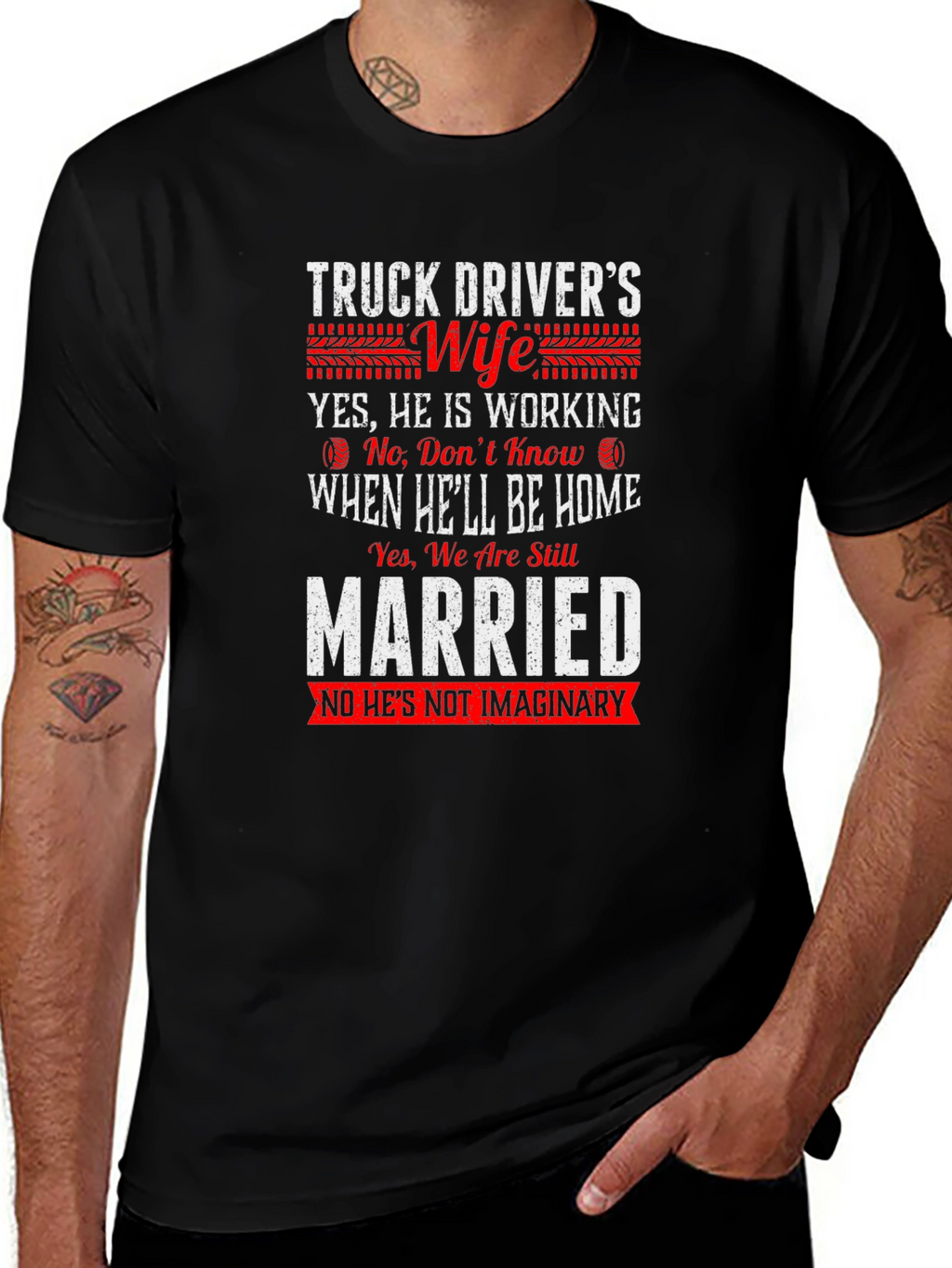Truck Drivers Wife T-Shirt Funny Slogan