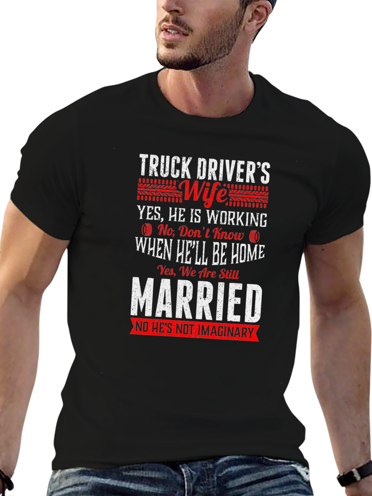 Truck Drivers Wife T-Shirt Funny Slogan
