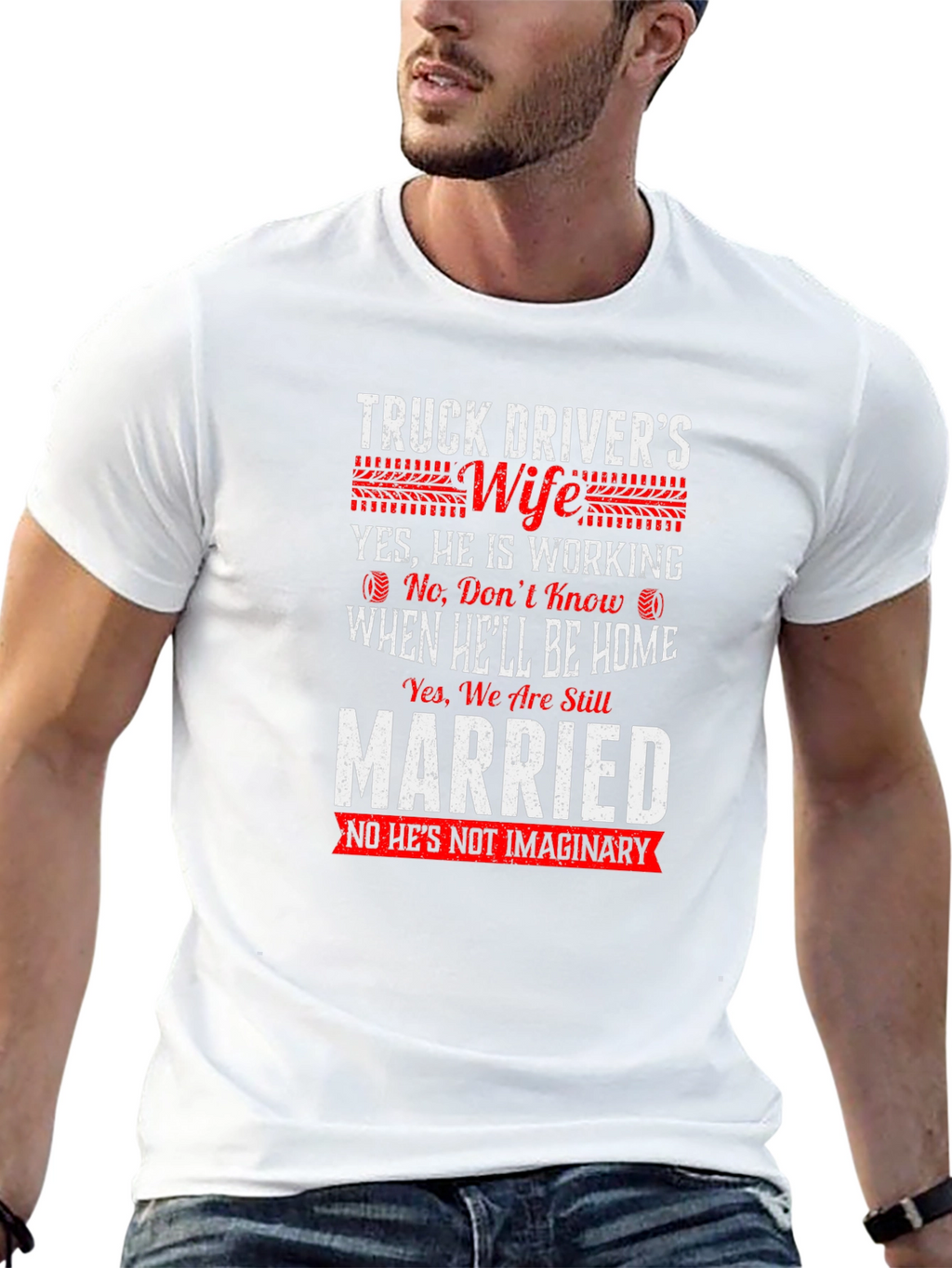 Truck Drivers Wife T-Shirt Funny Slogan