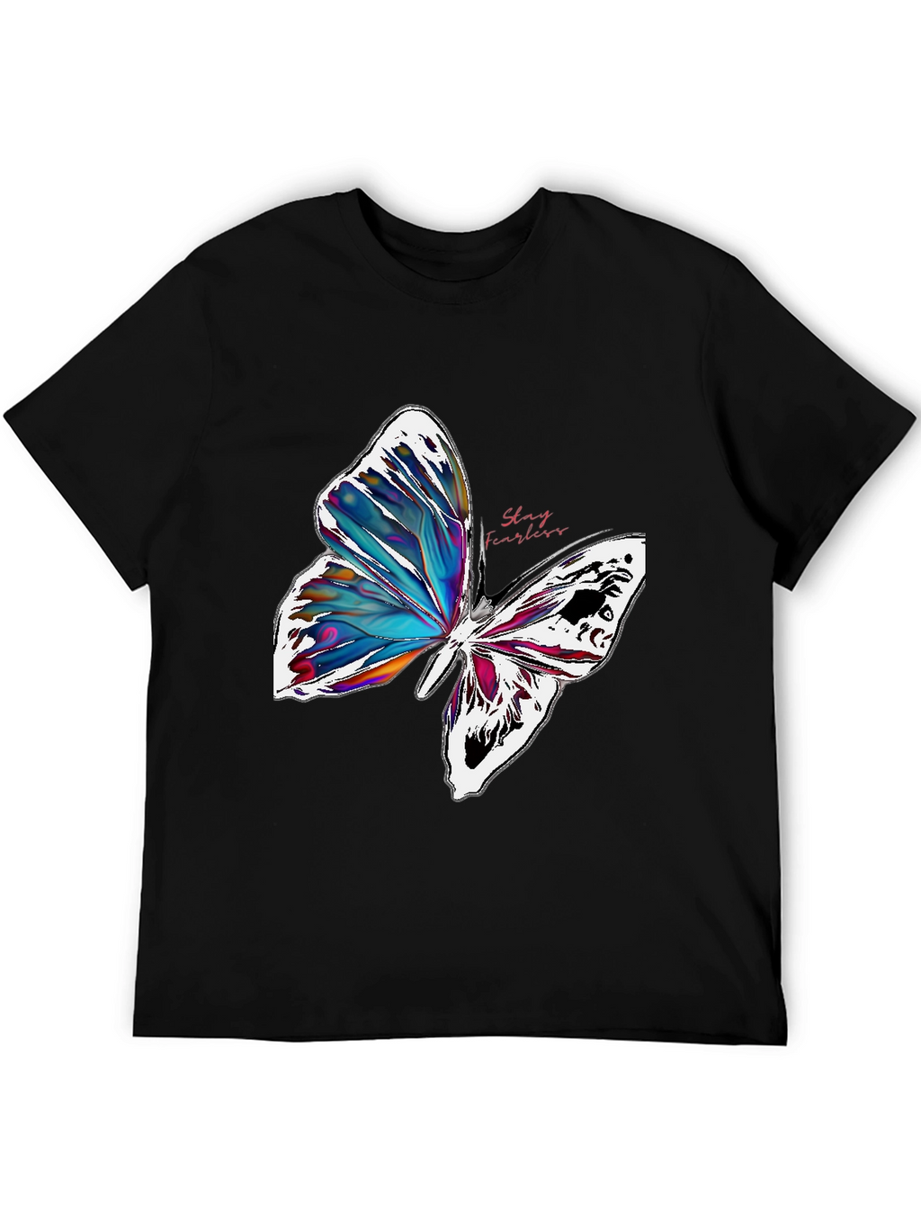 Stay Fearless Butterfly Graphic T-Shirt - Black