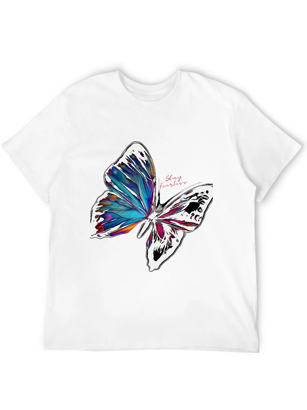 Stay Fearless Butterfly Graphic T-Shirt - Black