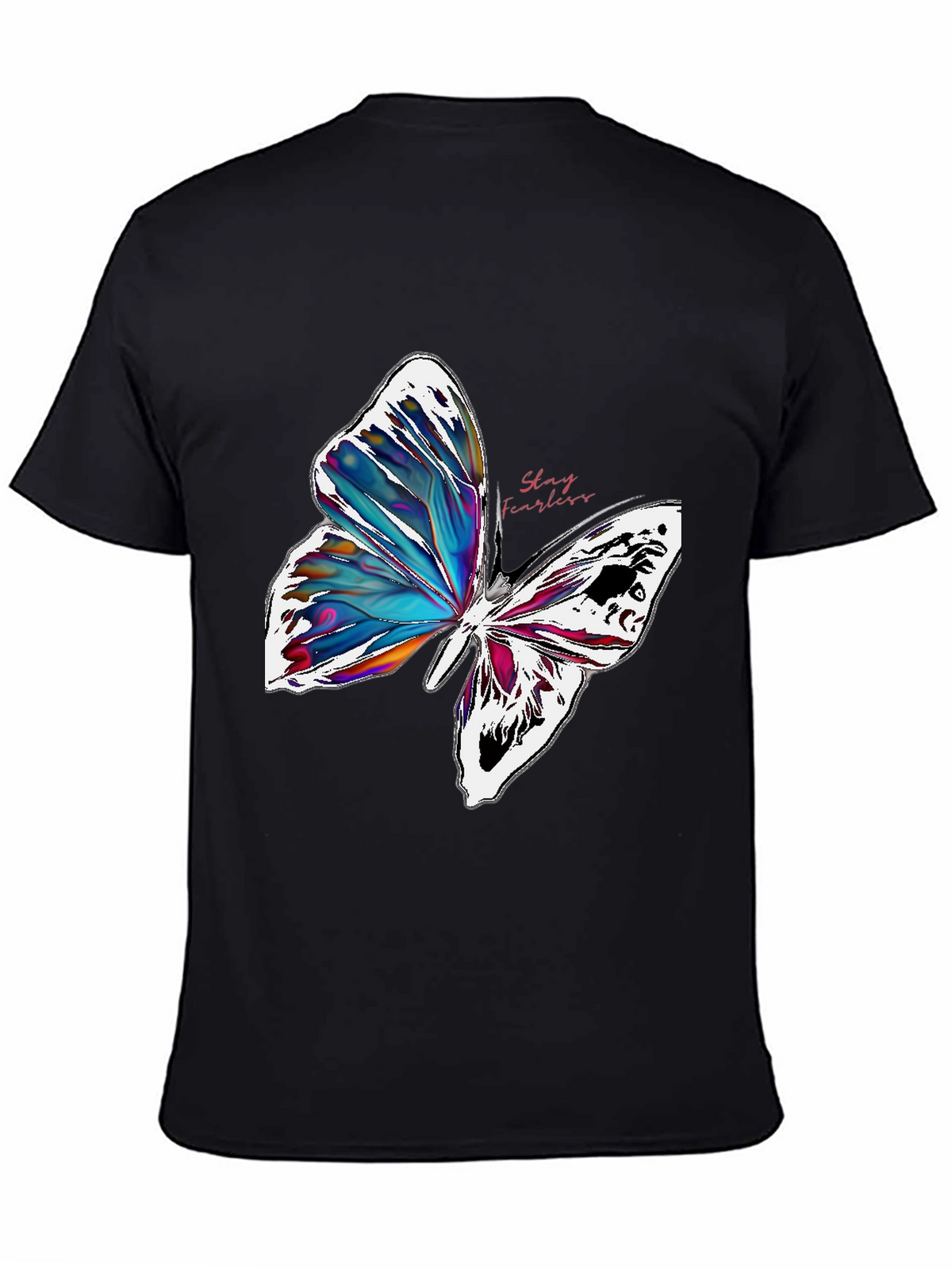 Stay Fearless Butterfly Graphic T-Shirt - Black