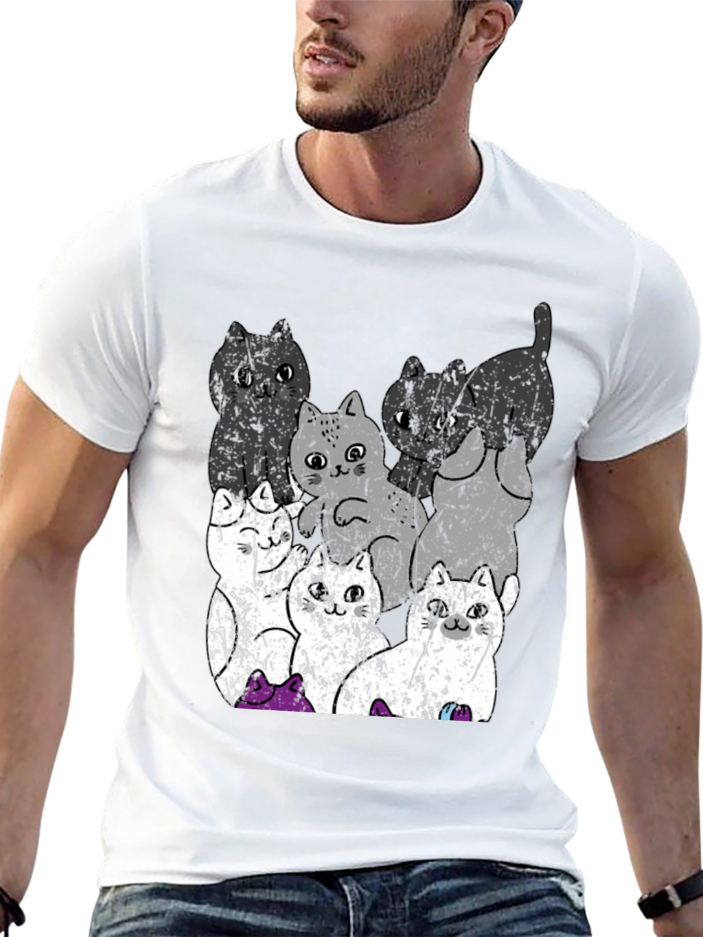 Quirky Cat Graphic Tee - Unisex Cotton T-Shirt