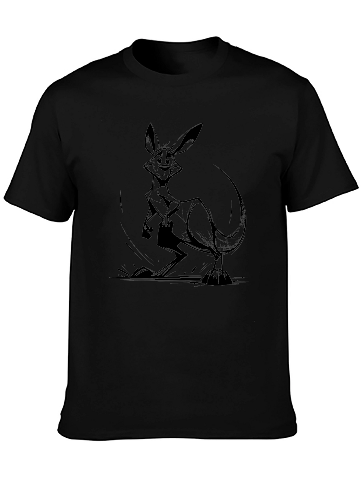 Kangaroo Graphic T-Shirt - Black