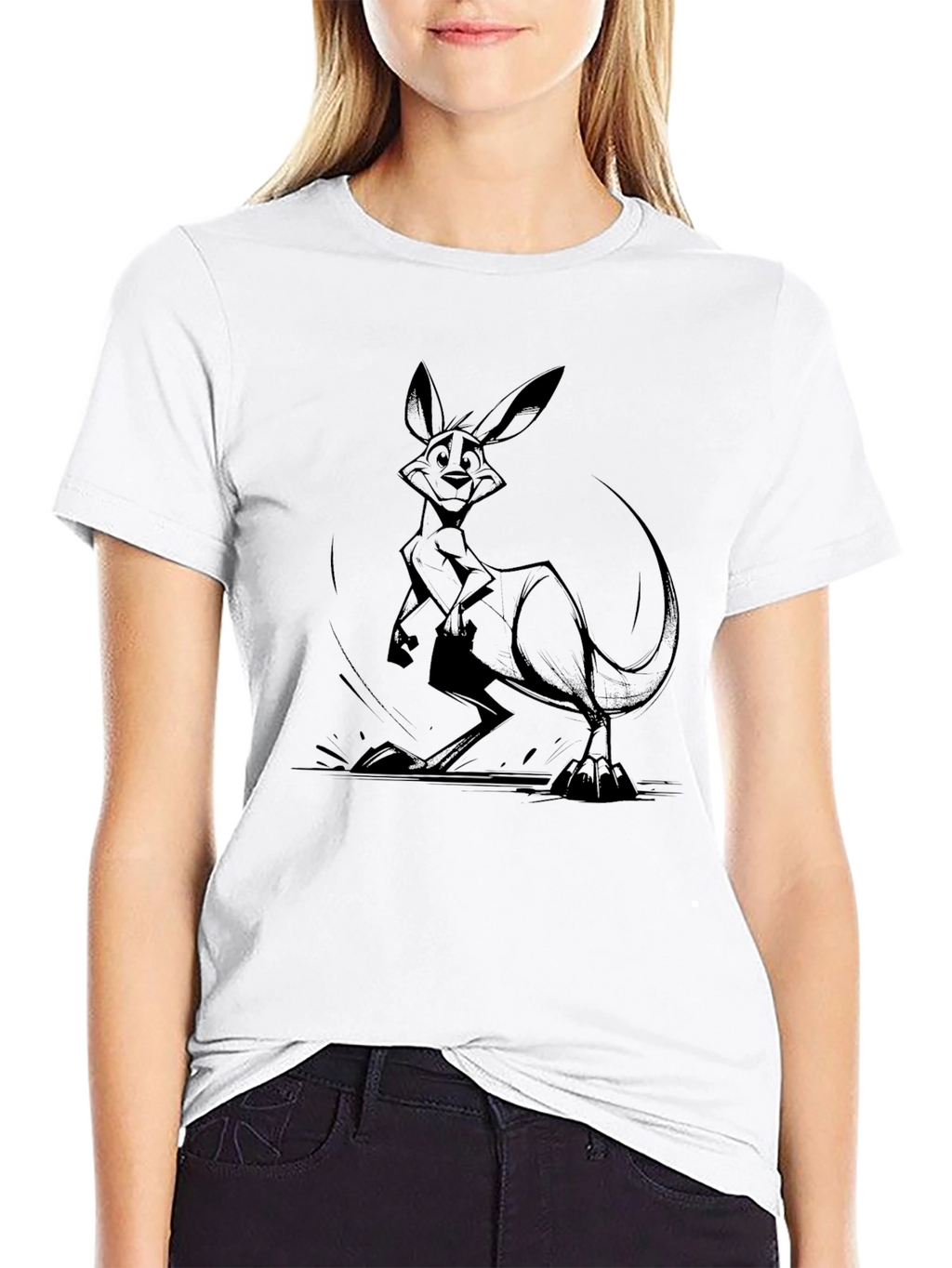 Kangaroo Graphic T-Shirt - Black