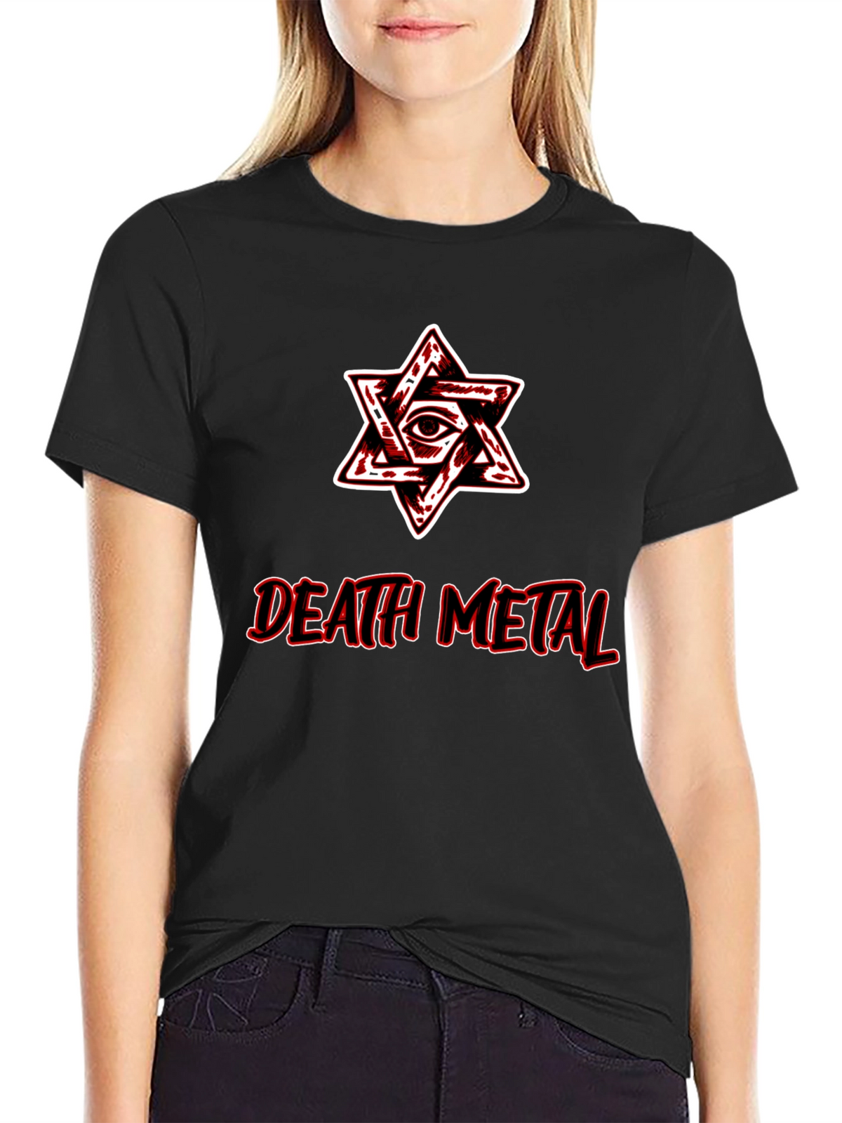 Death Metal Graphic Tee - Occult Star Eye Design