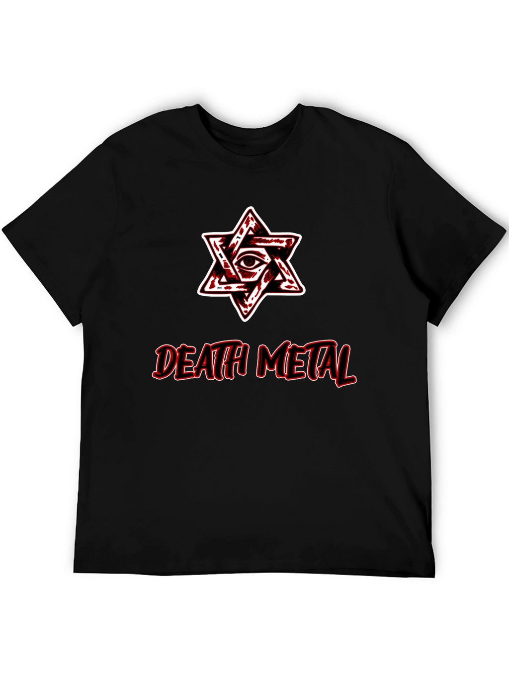 Death Metal Graphic Tee - Occult Star Eye Design