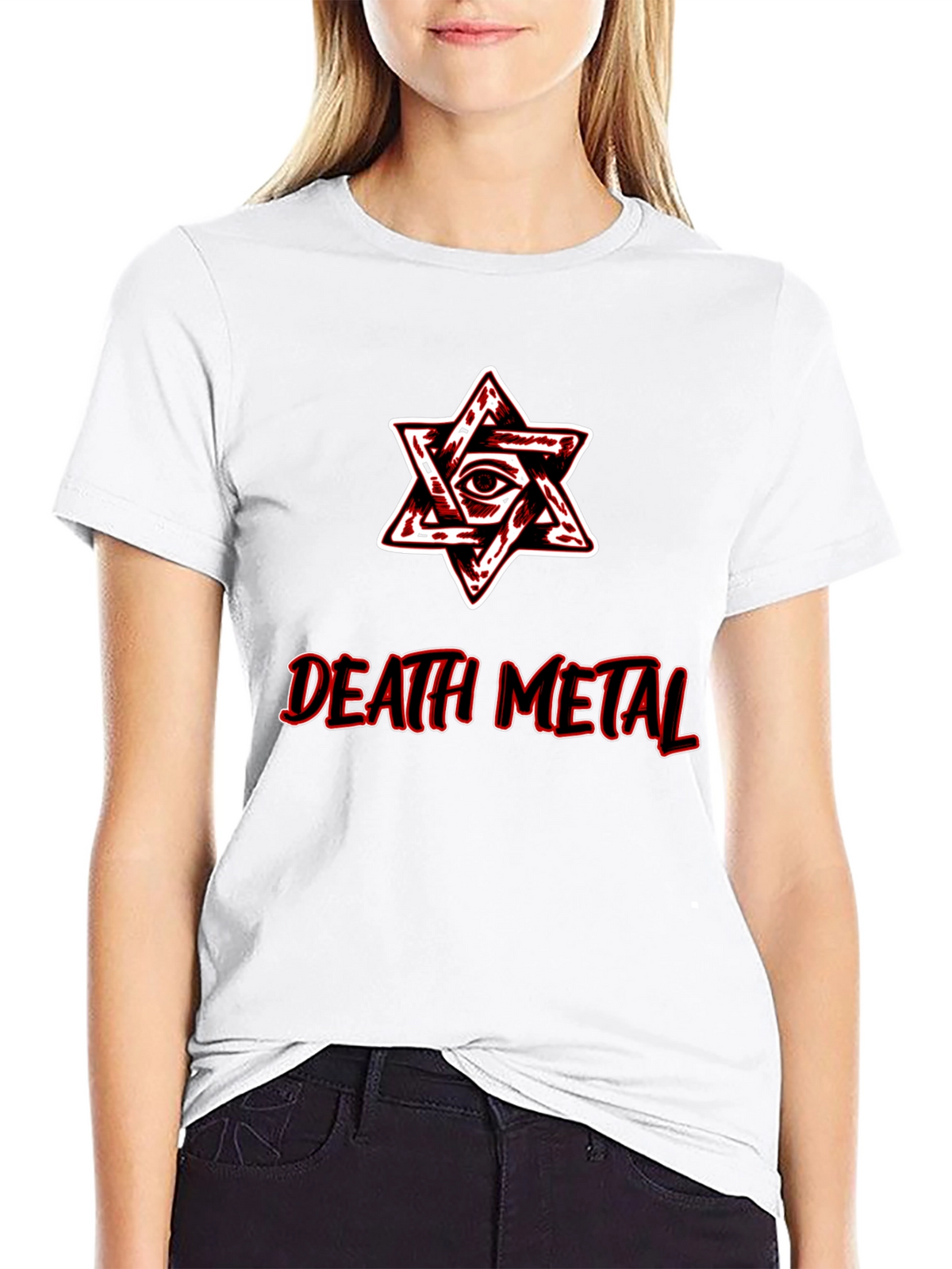 Death Metal Graphic Tee - Occult Star Eye Design