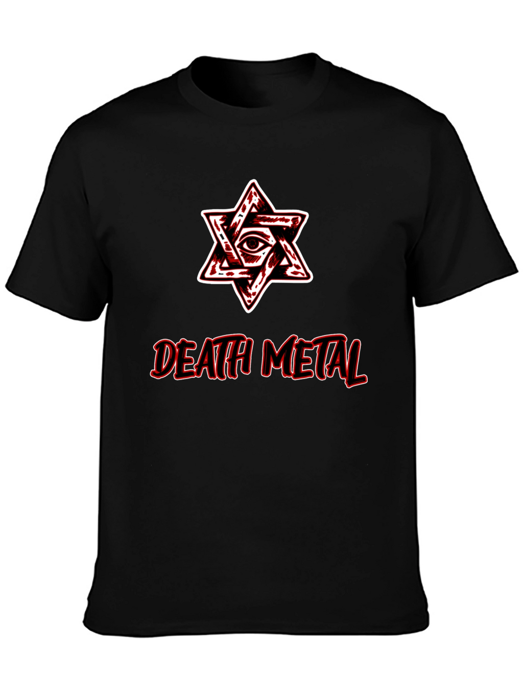 Death Metal Graphic Tee - Occult Star Eye Design