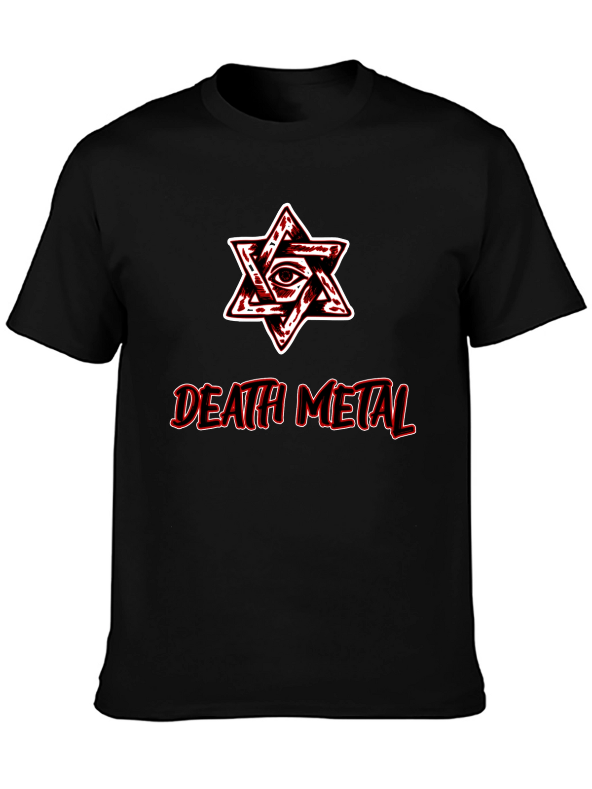 Death Metal Graphic Tee - Occult Star Eye Design