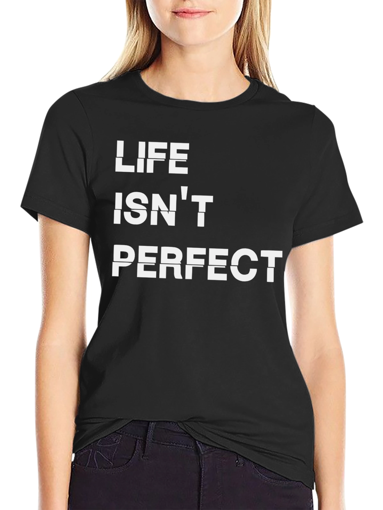 Life Isnt Perfect Graphic Tee - Black