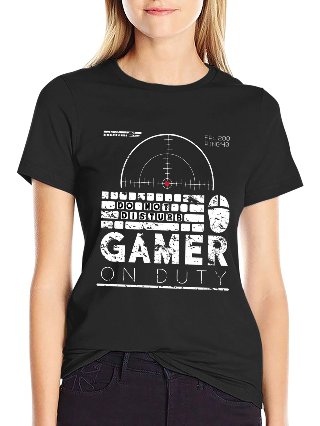 Gamer On Duty Graphic Tee - Black Cotton T-Shirt