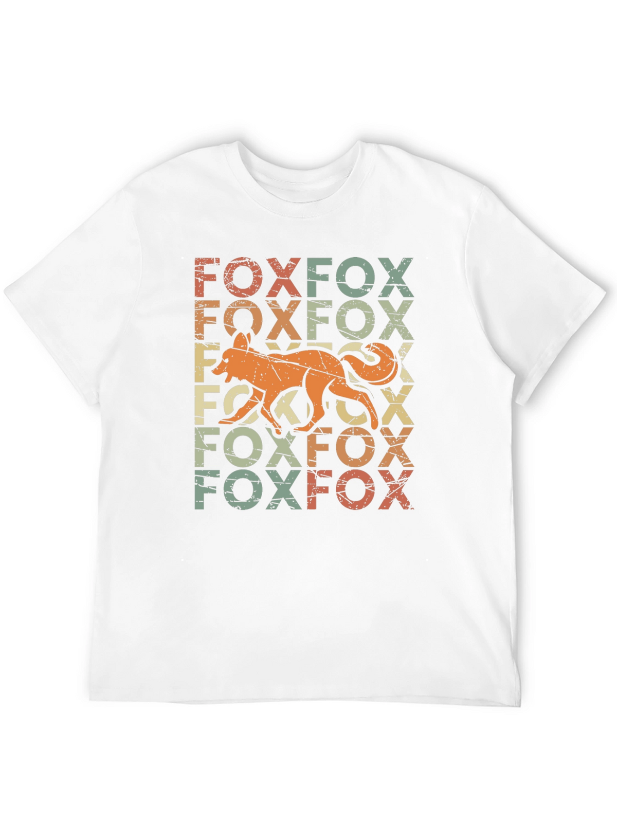 Retro Fox Graphic Print Black T-Shirt