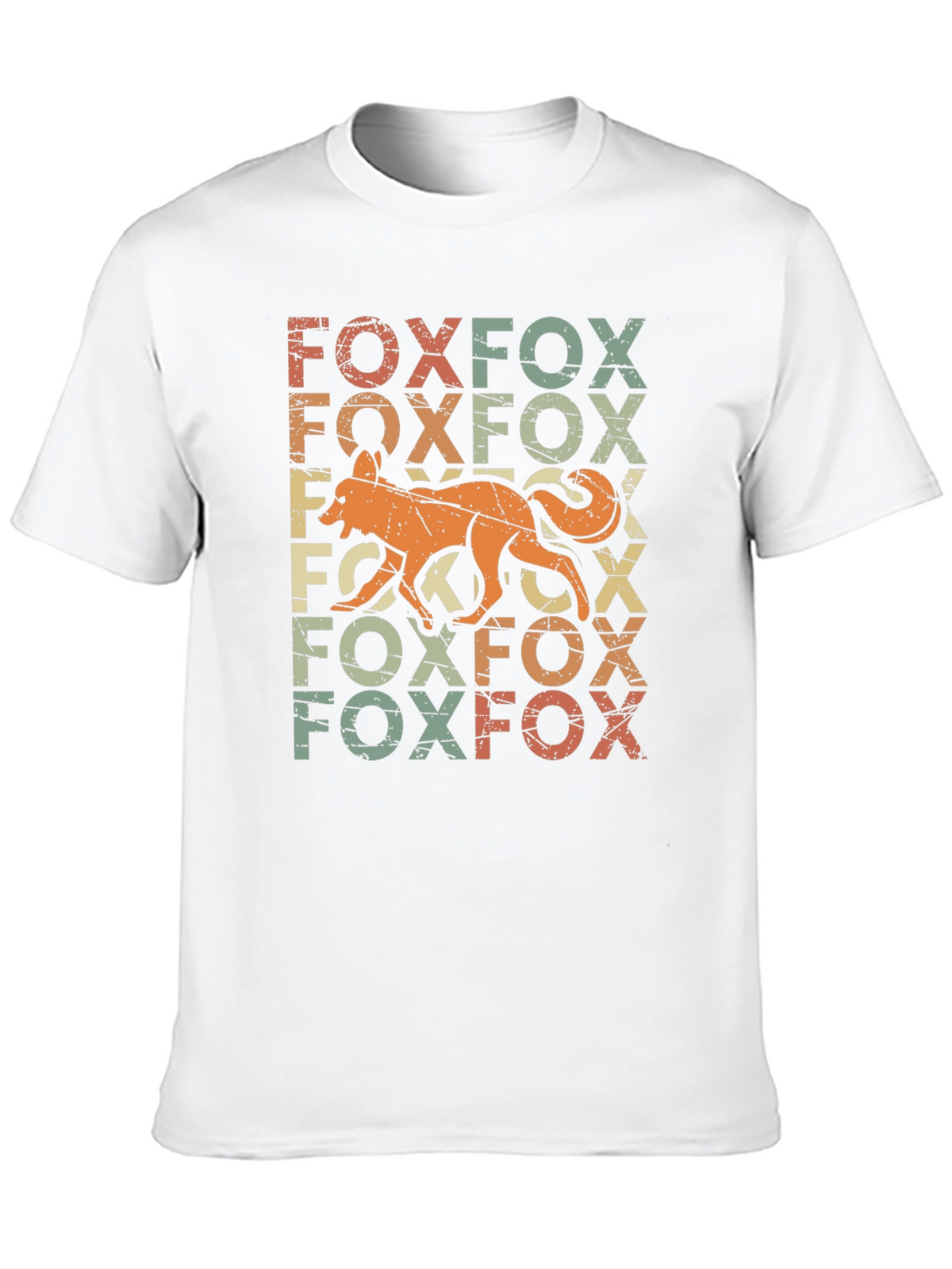 Retro Fox Graphic Print Black T-Shirt