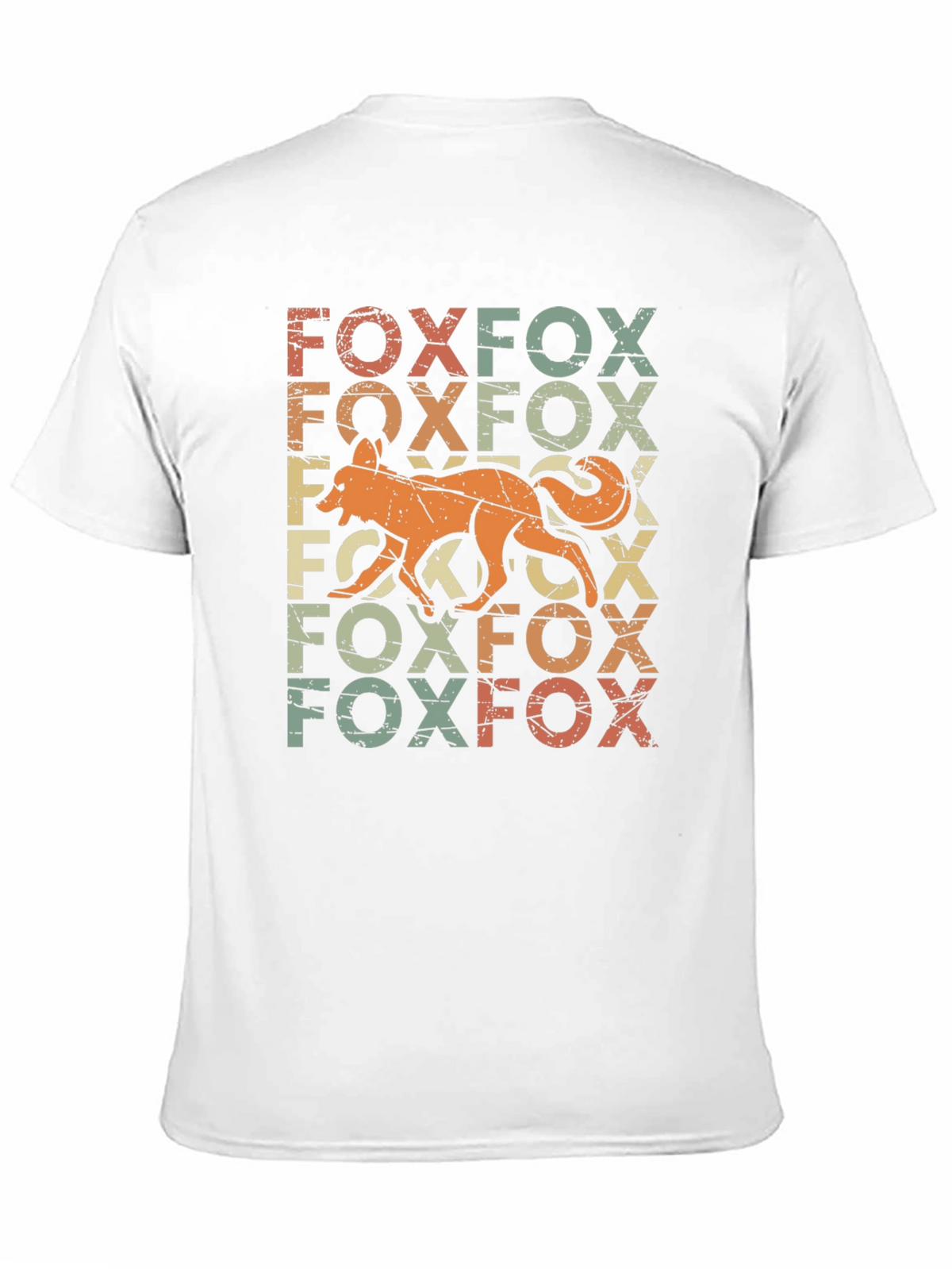 Retro Fox Graphic Print Black T-Shirt