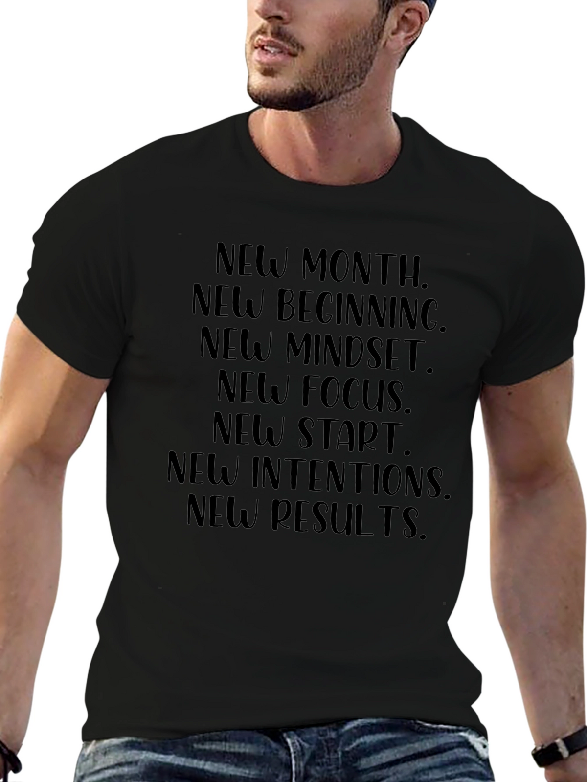 Motivational New Month Black T-Shirt