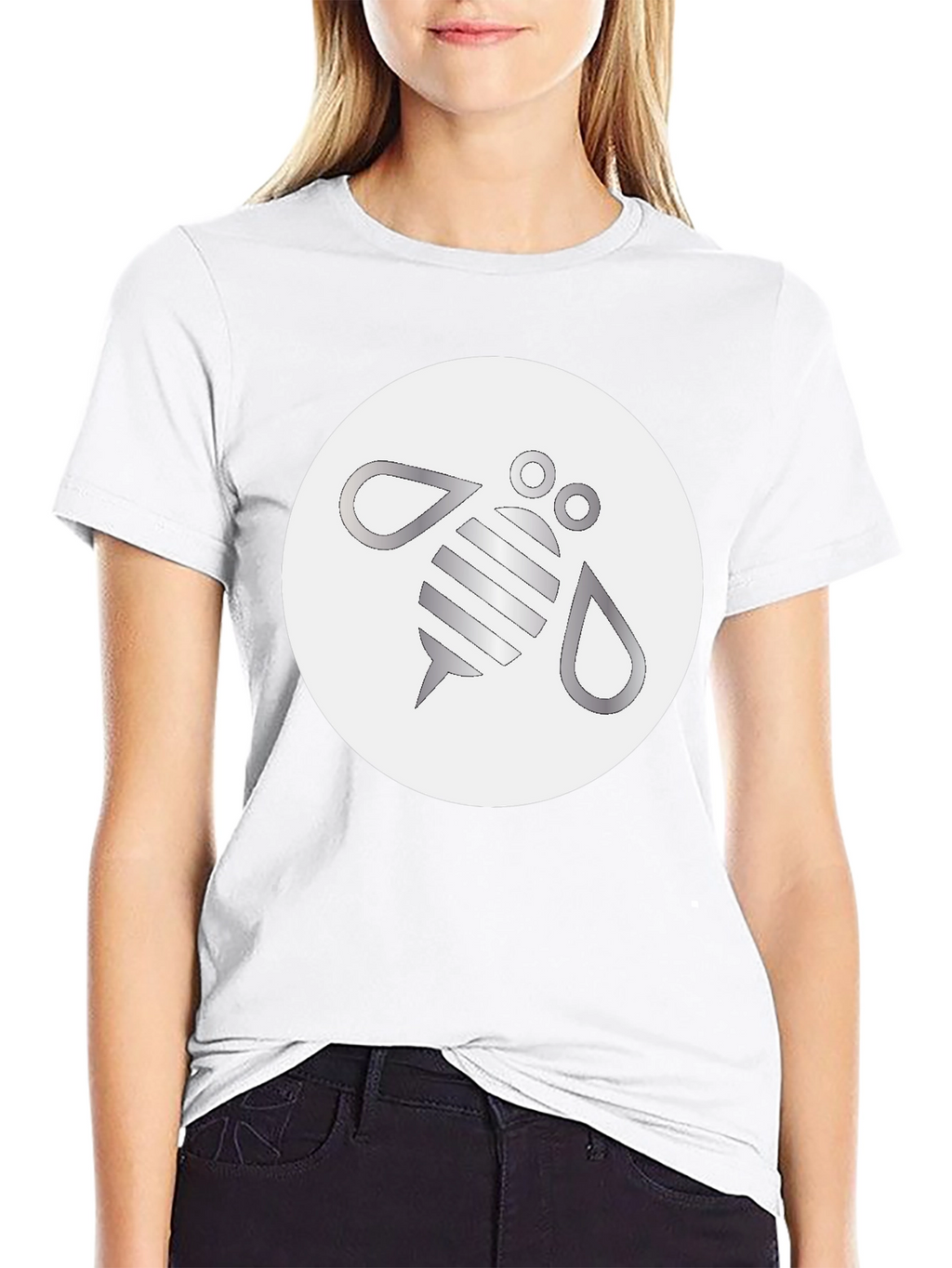 Modern Bee Graphic Black T-Shirt