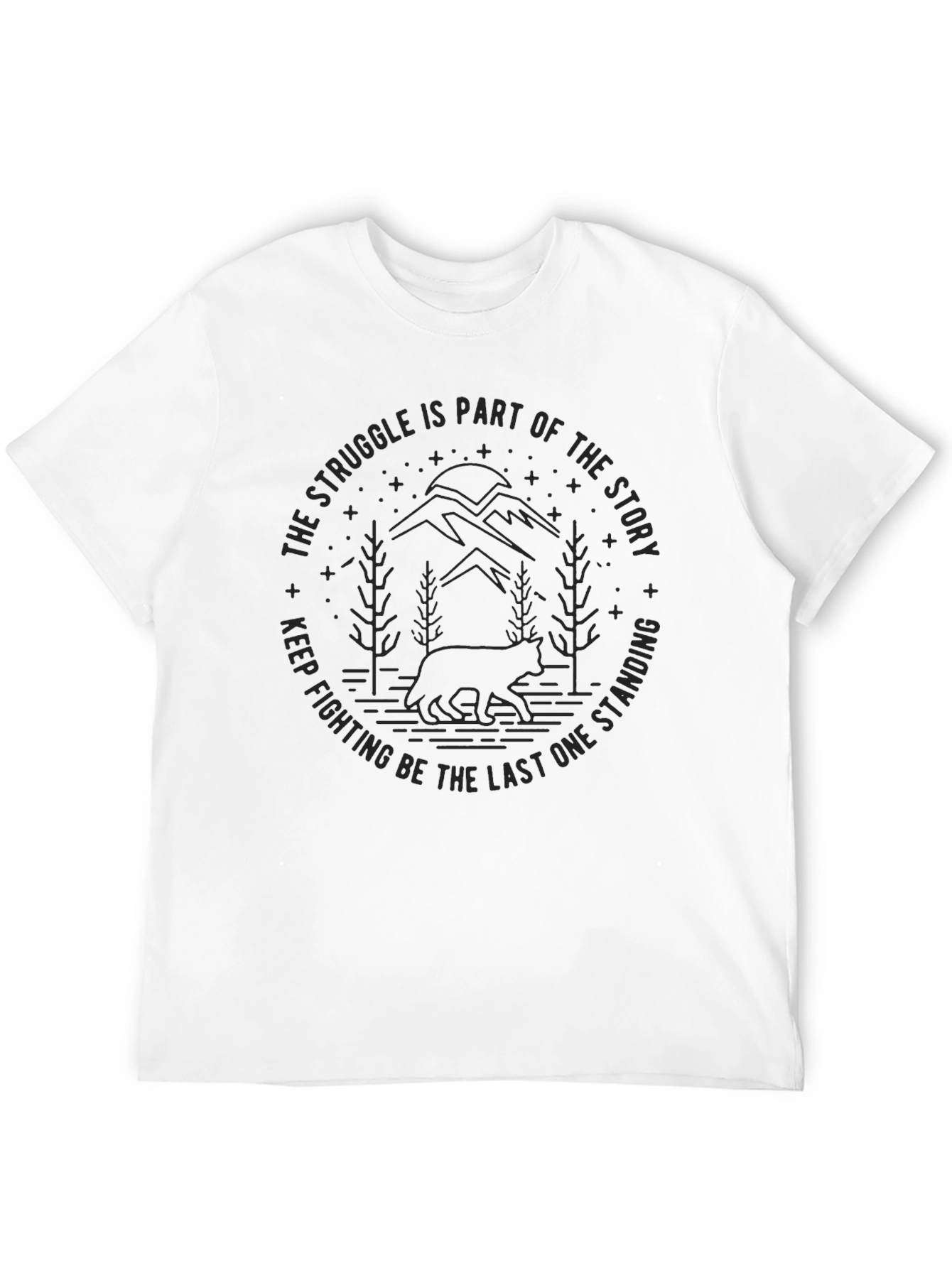 Struggle Story Bear Graphic Crew Neck Tee