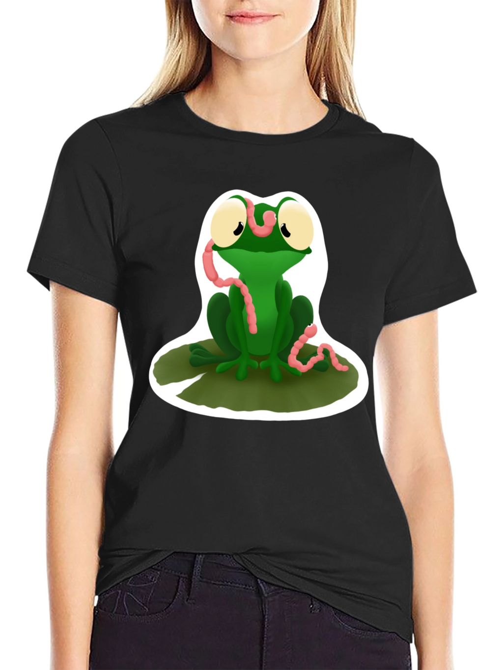 Frog and Worm Graphic T-Shirt