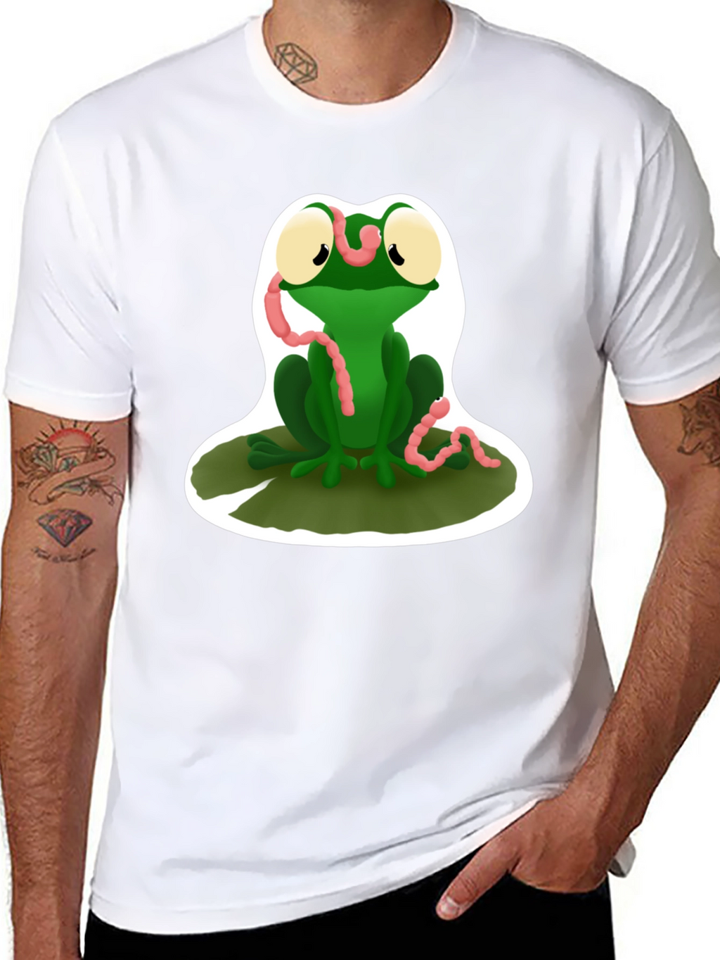 Frog and Worm Graphic T-Shirt
