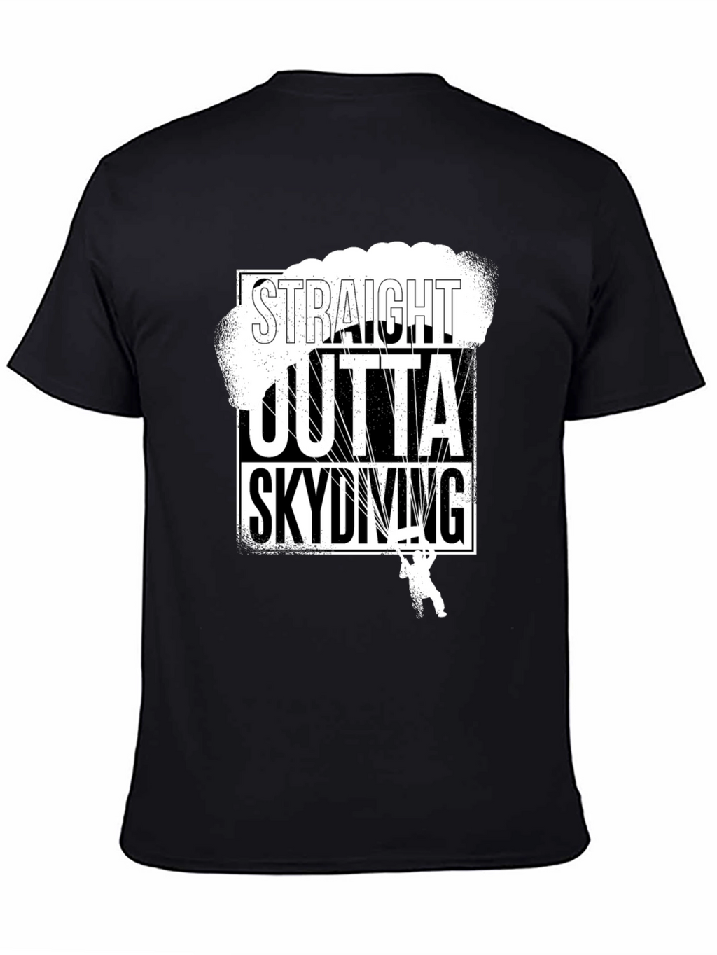 Straight Outta Skydiving Black T-Shirt
