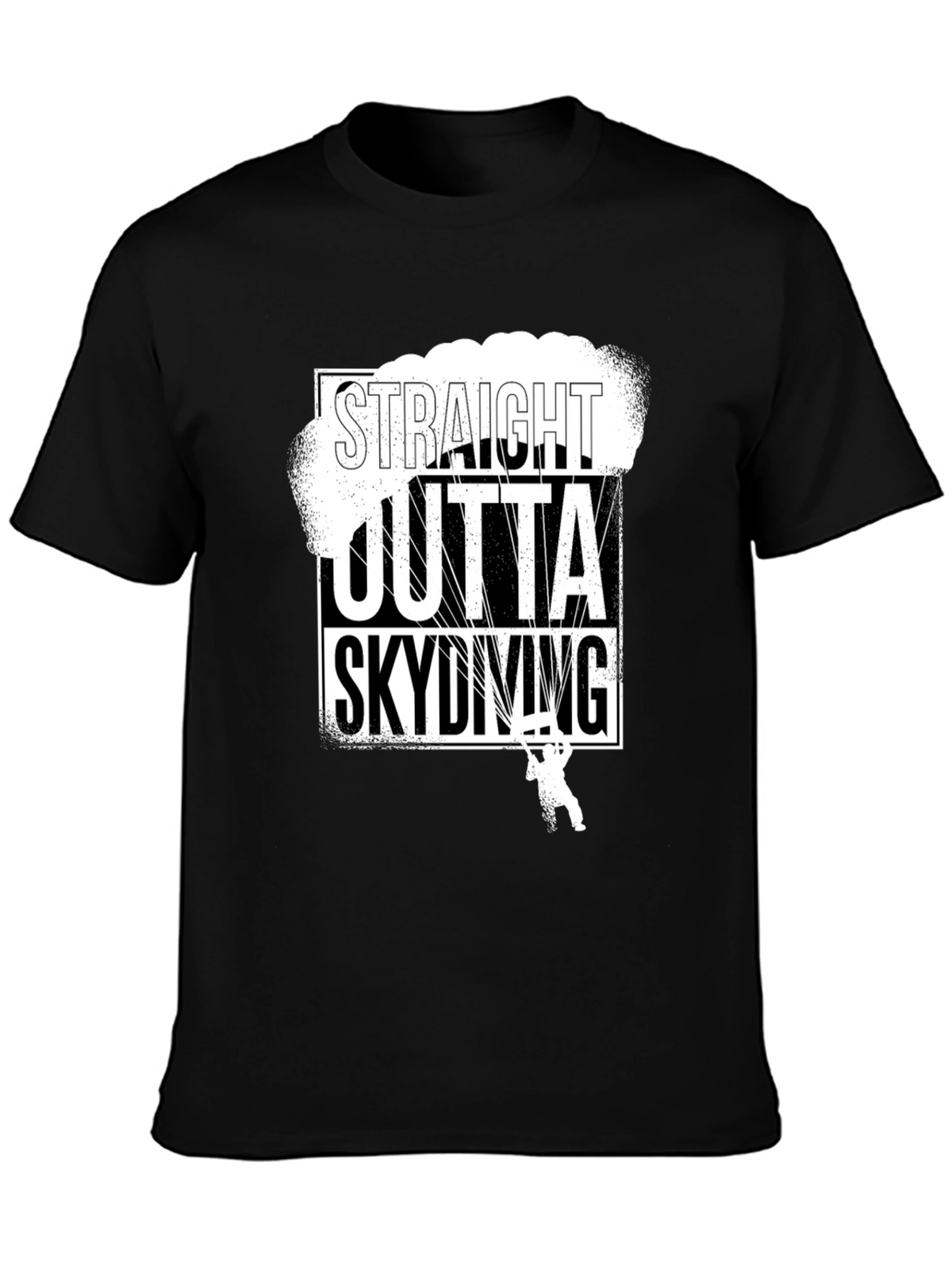 Straight Outta Skydiving Black T-Shirt