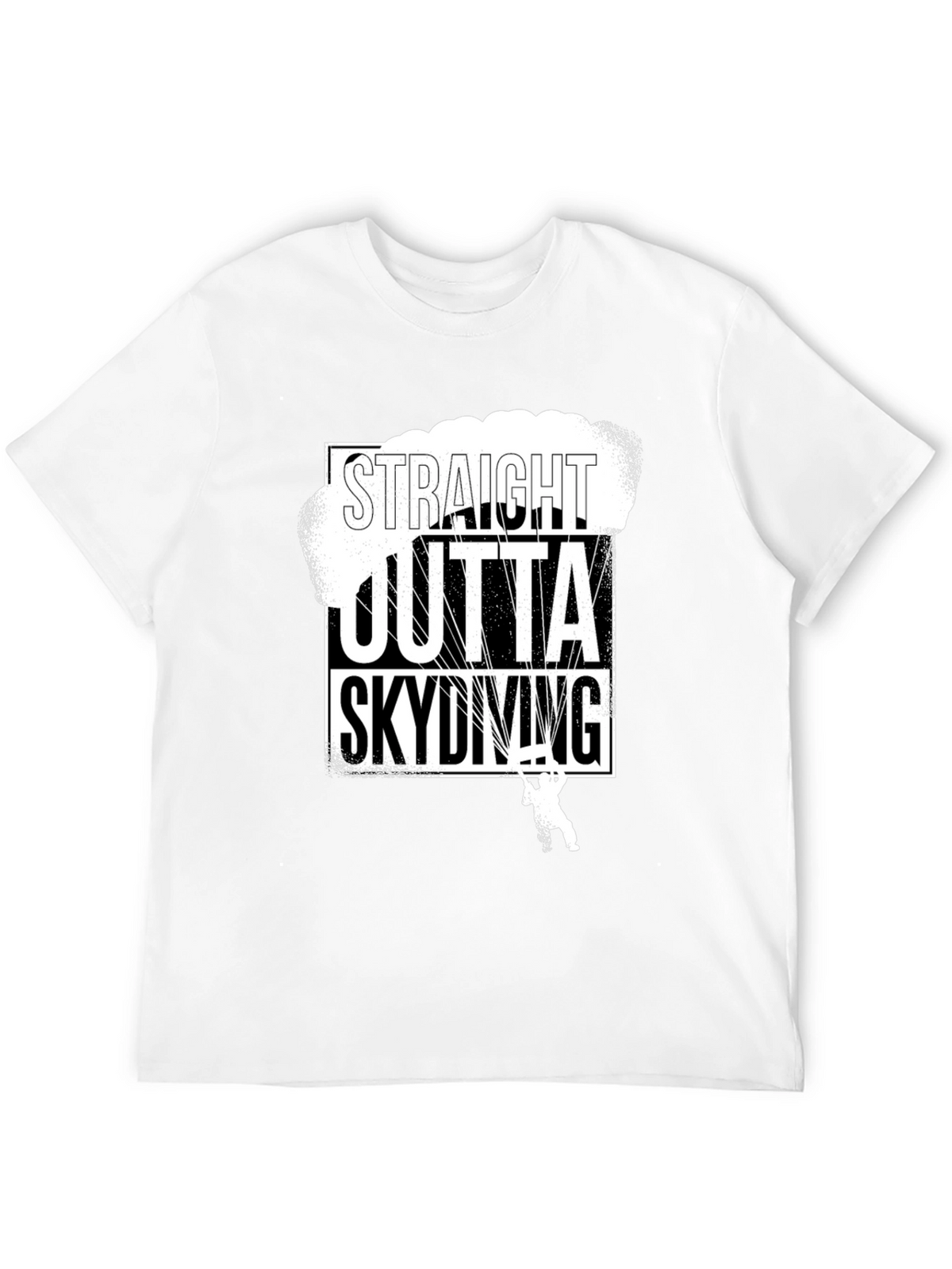 Straight Outta Skydiving Black T-Shirt